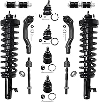 Vista 164 de Detroit Axle - Kit de puntales delanteros para Ford 2000-2004 Focus 2 puntales con muelle helicoidal 2 brazos de control inferiores con rótulas 2001