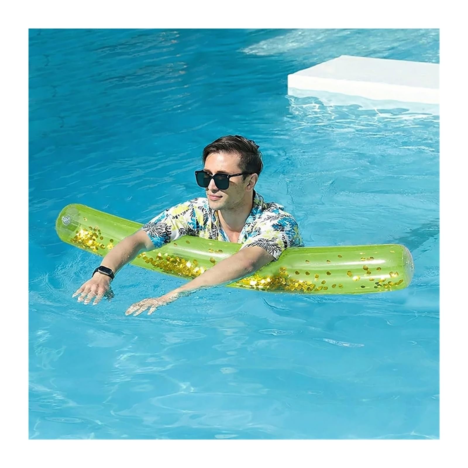 hinchables para Piscina Palos flotadores inflables for Piscina, Lentejuelas Transparentes con Purpurina, 1 Unidad