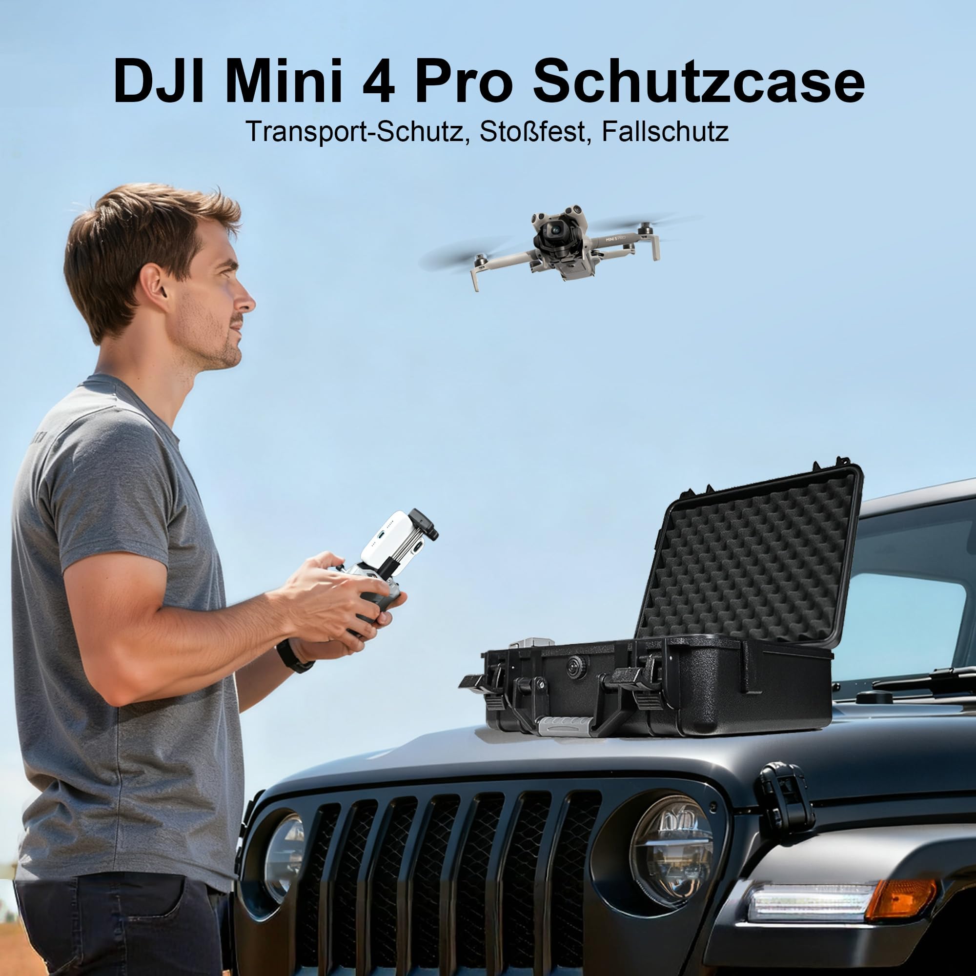 LEKUFEE Wasserdichter Hartschalentasche für DJI Mini 5 Pro Drohne/Mini 4 Pro/DJI RC 2/RC /N2/ N1 Fernbedienung und Zubehör (nur Tasche)