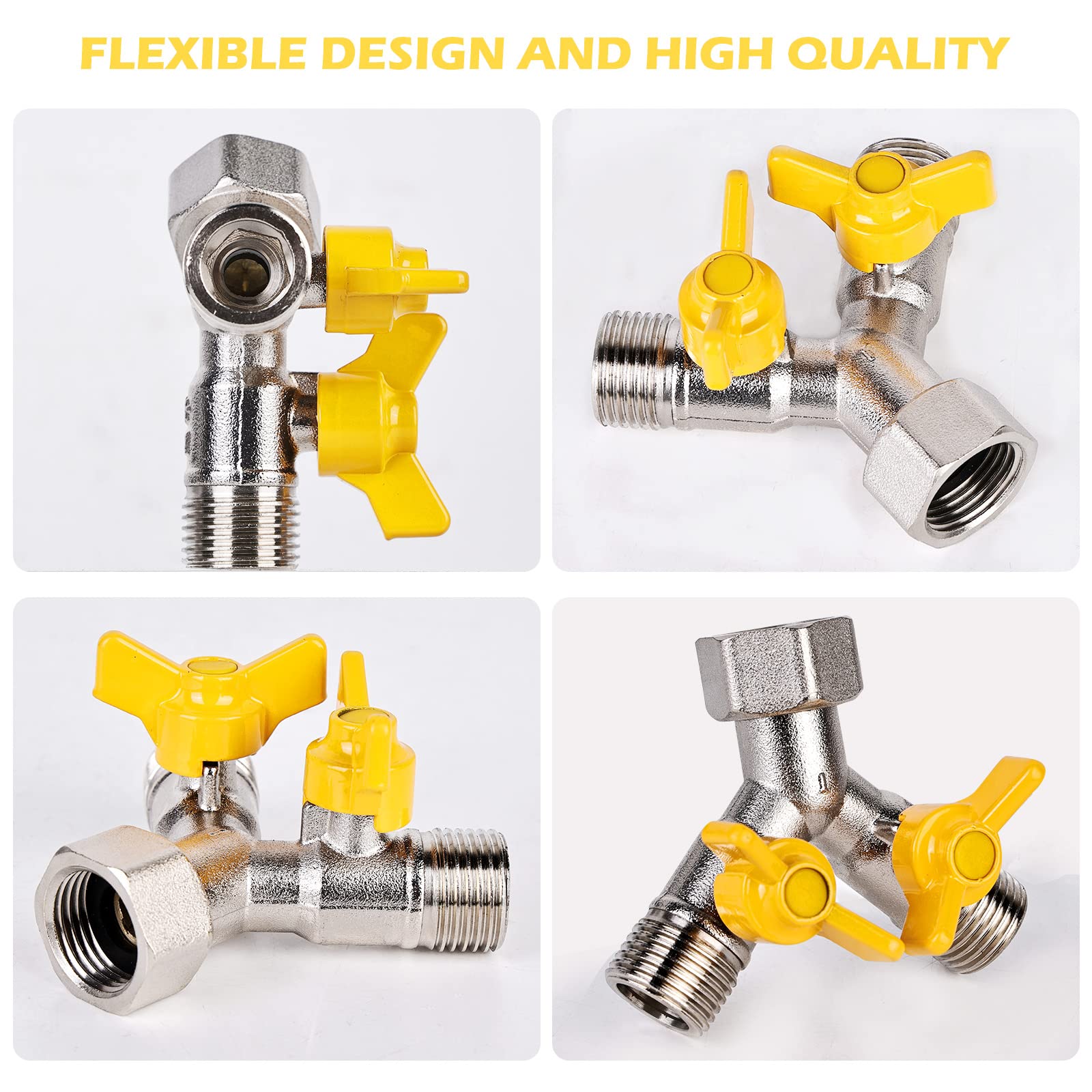 Valvola A Sfera A Y In Ottone - Raccordo Per Doccia, Lavatrice, Giardino, Filettatura 1/2 Pollice - Foto 3