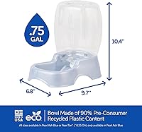 Vista 3 de Petmate Pet Cafe Dispensador de agua por gravedad para gatos y perros, cuenco de agua para gatos y perros, fabricado en Estados Unidos, 0.75 Gris