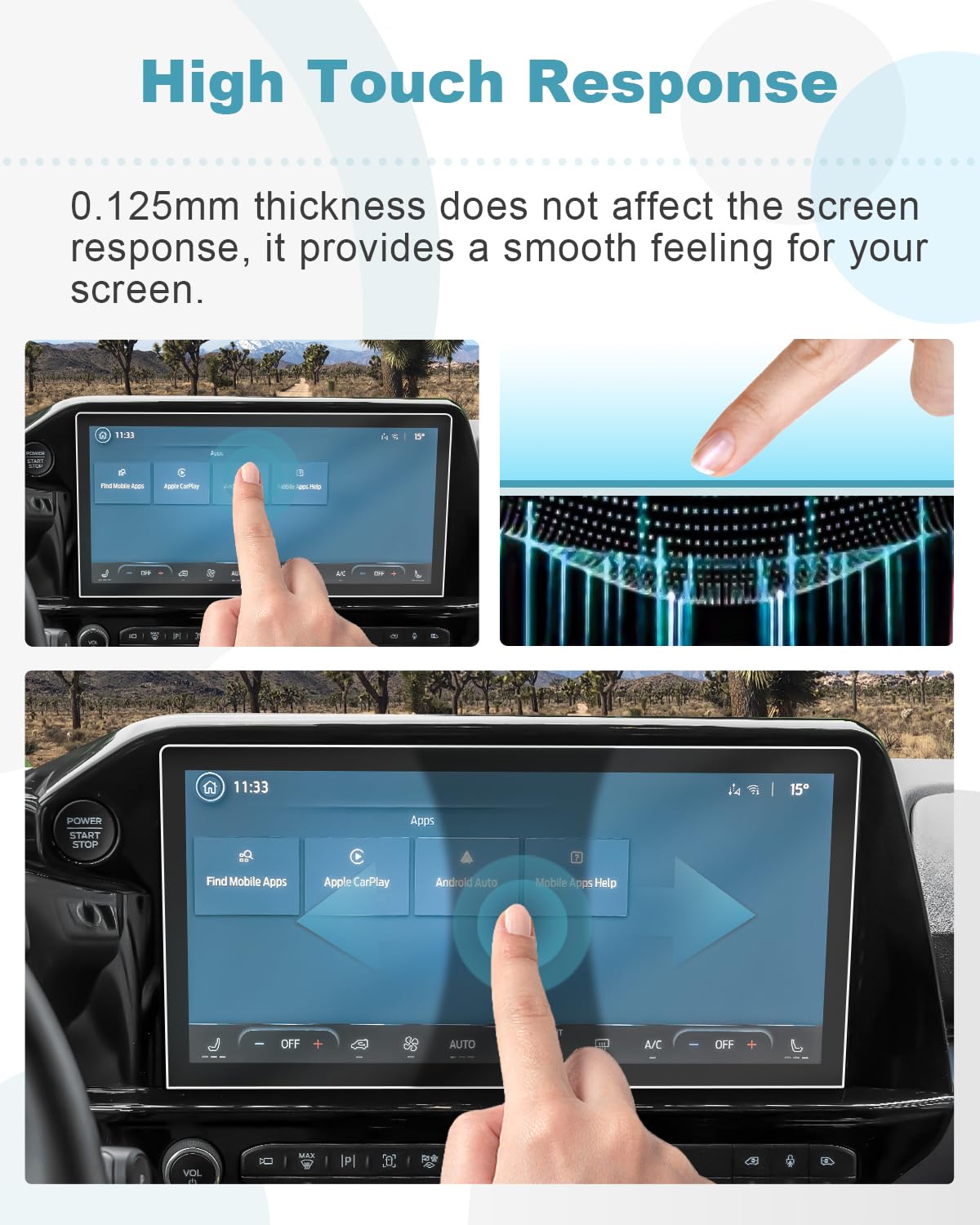 Pellicola Protettiva Per Navigatore Auto - 2 Pezzi PET Per Schermo 13 Pollici | Ford Tourneo Custom 2024-2025 - Foto 9