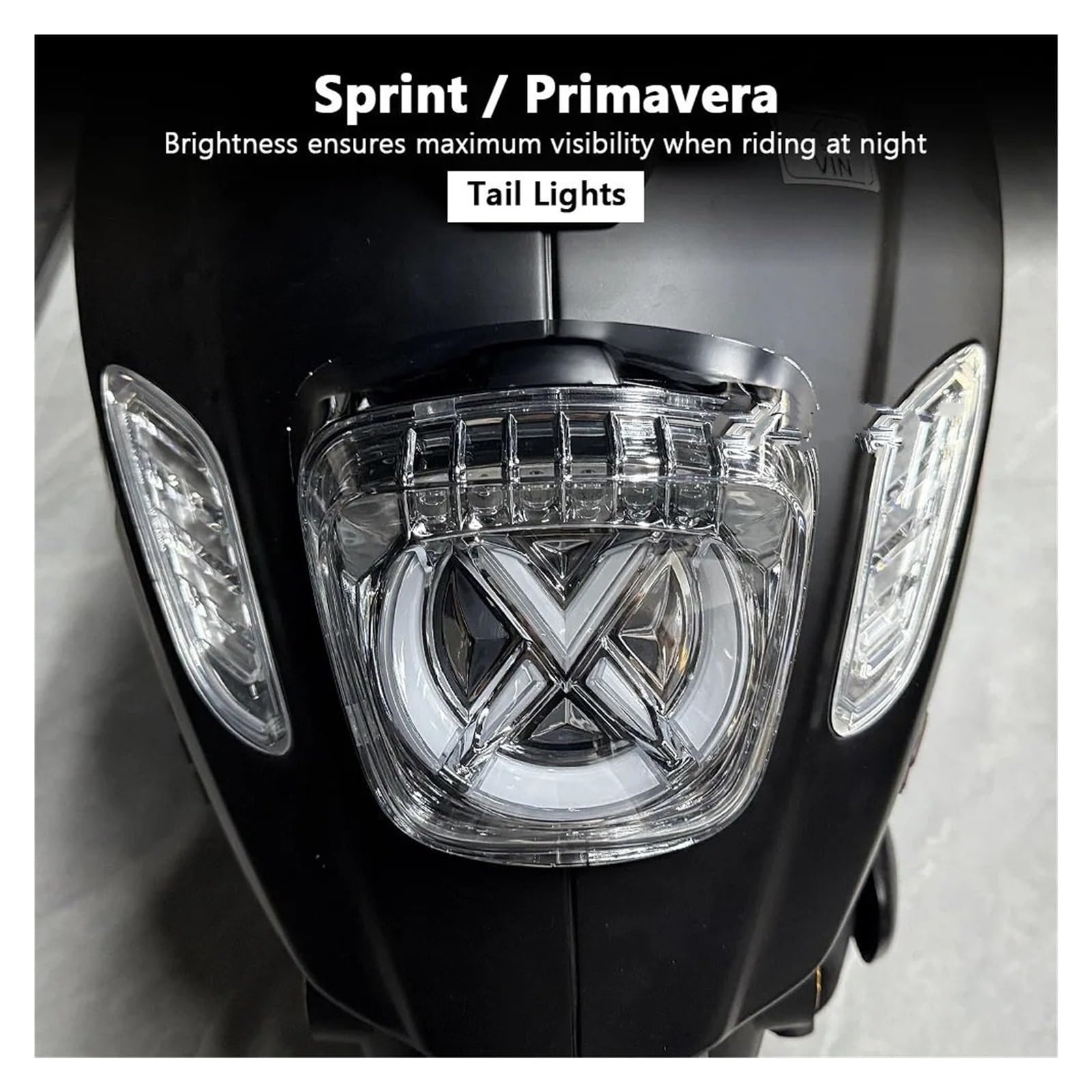 światło hamowania światło do motocykla Do Sprint 150 Primavera 150 | Tylne światło motocykla Lampa stopu Lampka kontrolna Migacz(Bright Black Red)
