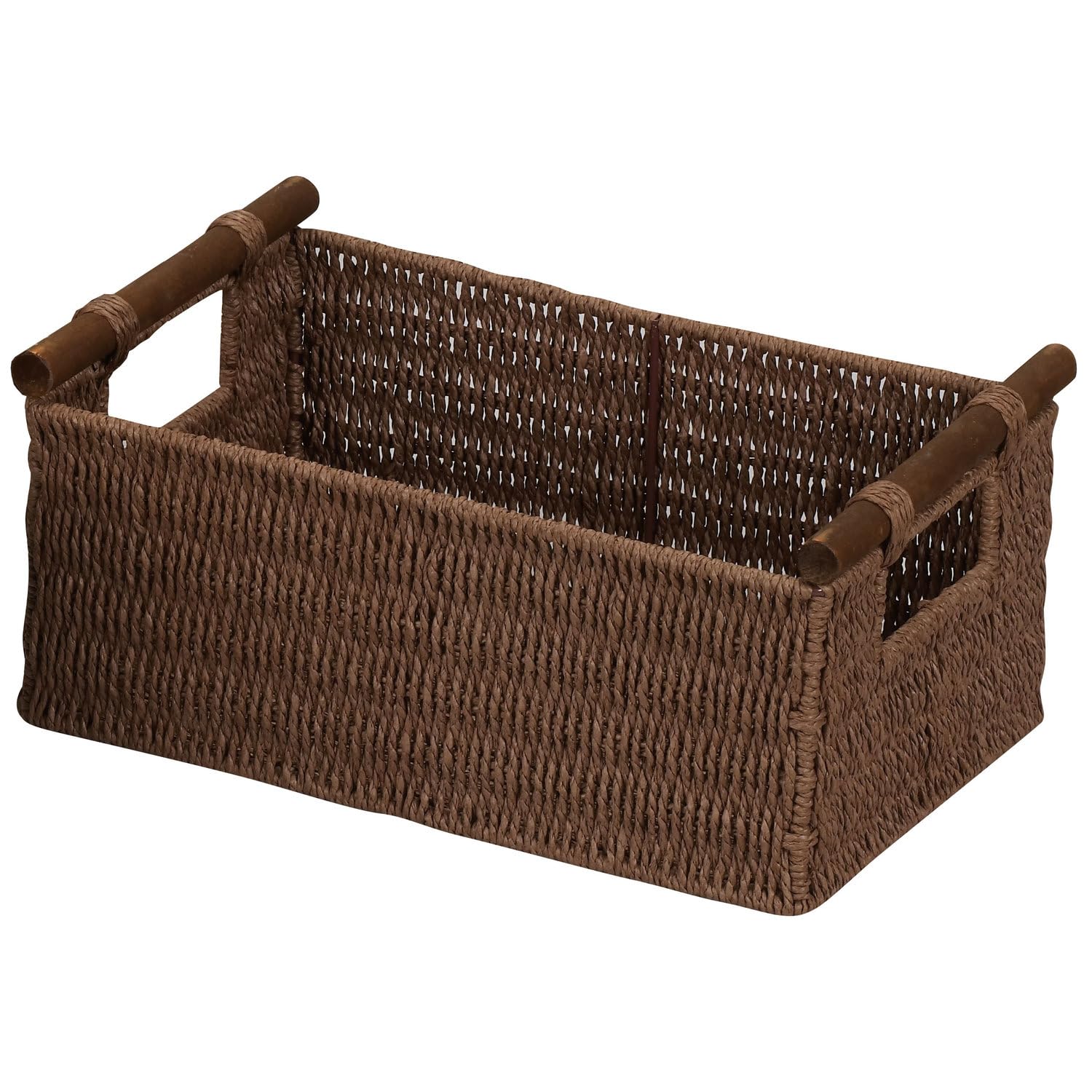 Household Essentials Cesta Set, Cuerda de Papel, de Madera con Asas, Juego de 3