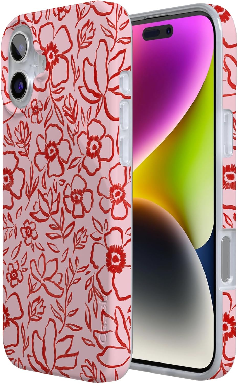 Casely iPhone 16 Case | Blush Garden | Floral Doodle | Compatible with MagSafe | Classic Ultra Slim Design