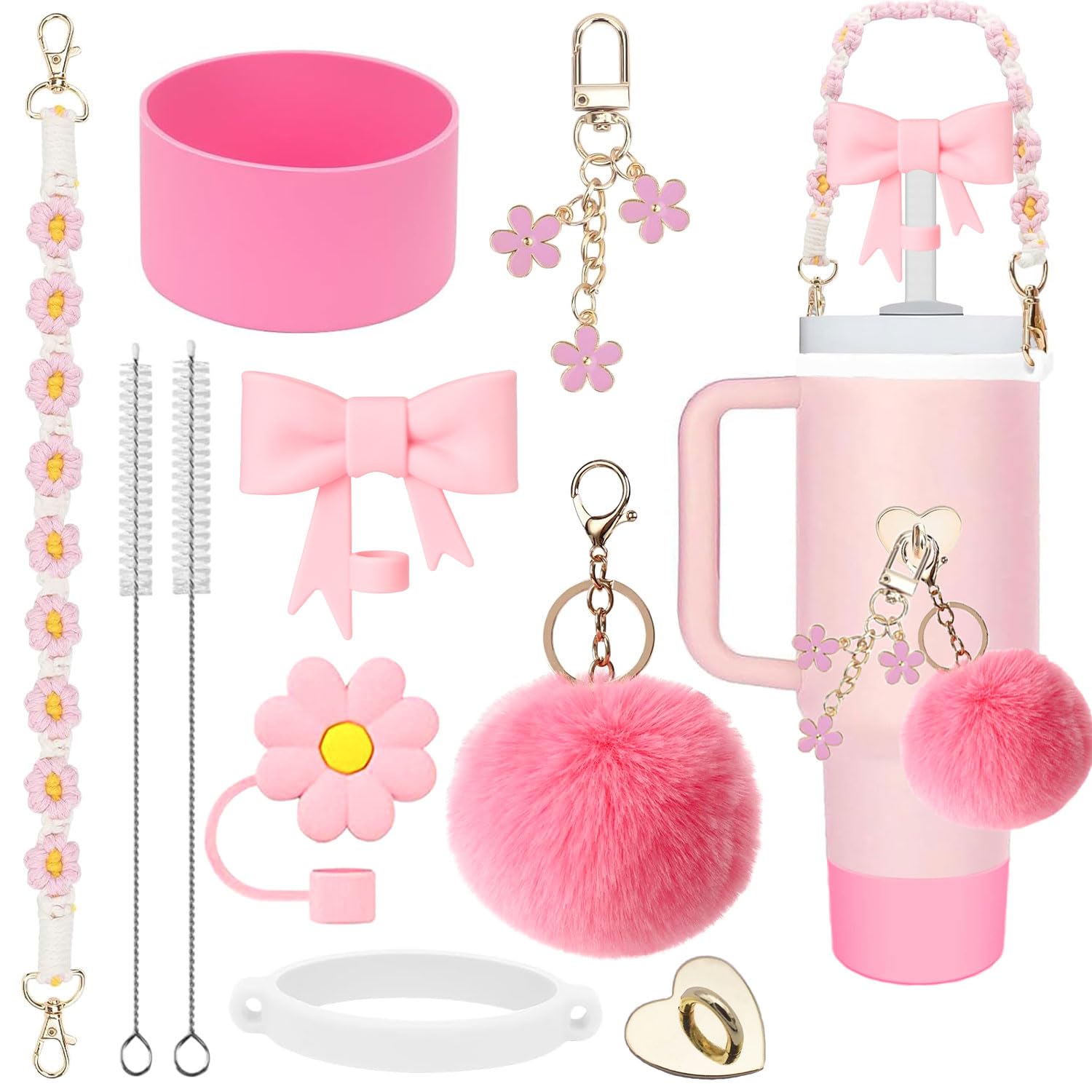 Stanley Cup Accessories Kit - Handle Strap, Silicone Boot, Lipstick Holder & Charms For 30oz/40oz Tumblers 10 thumbnail image