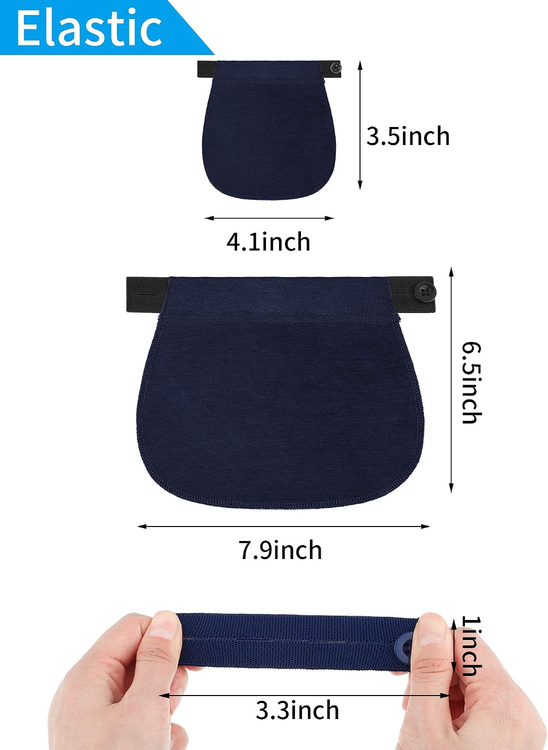 SATINIOR 8 Pcs Maternity Pants Extender Set Adjustable Waist Extenders for Pregnancy, Pregnancy Stretch Band for Jeans Pants Trousers Elastic Waistband Expander for Women Men, Black and Blue