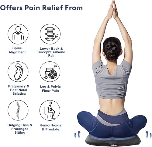 Miniatura 3 de Cojín de asiento de almohada con forma de dona mejorada 2023 2 juegos de fundas de asiento, alivia el dolor y la presión para el coxis de la cadera,