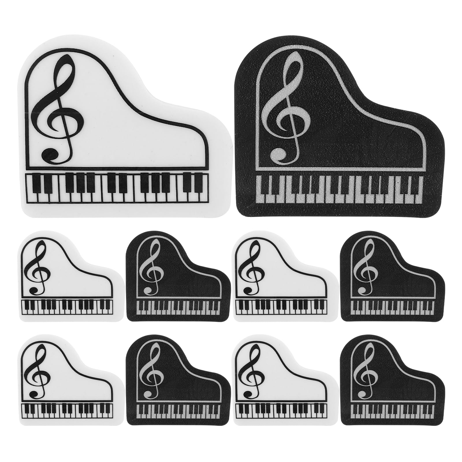 Abaodam 10pcs Portable Piano Erasers Mini Erasers Made of TPR Material Easy to Carry and Lightweight for Schools Offices and Music Parties Unique Small Pencil Set