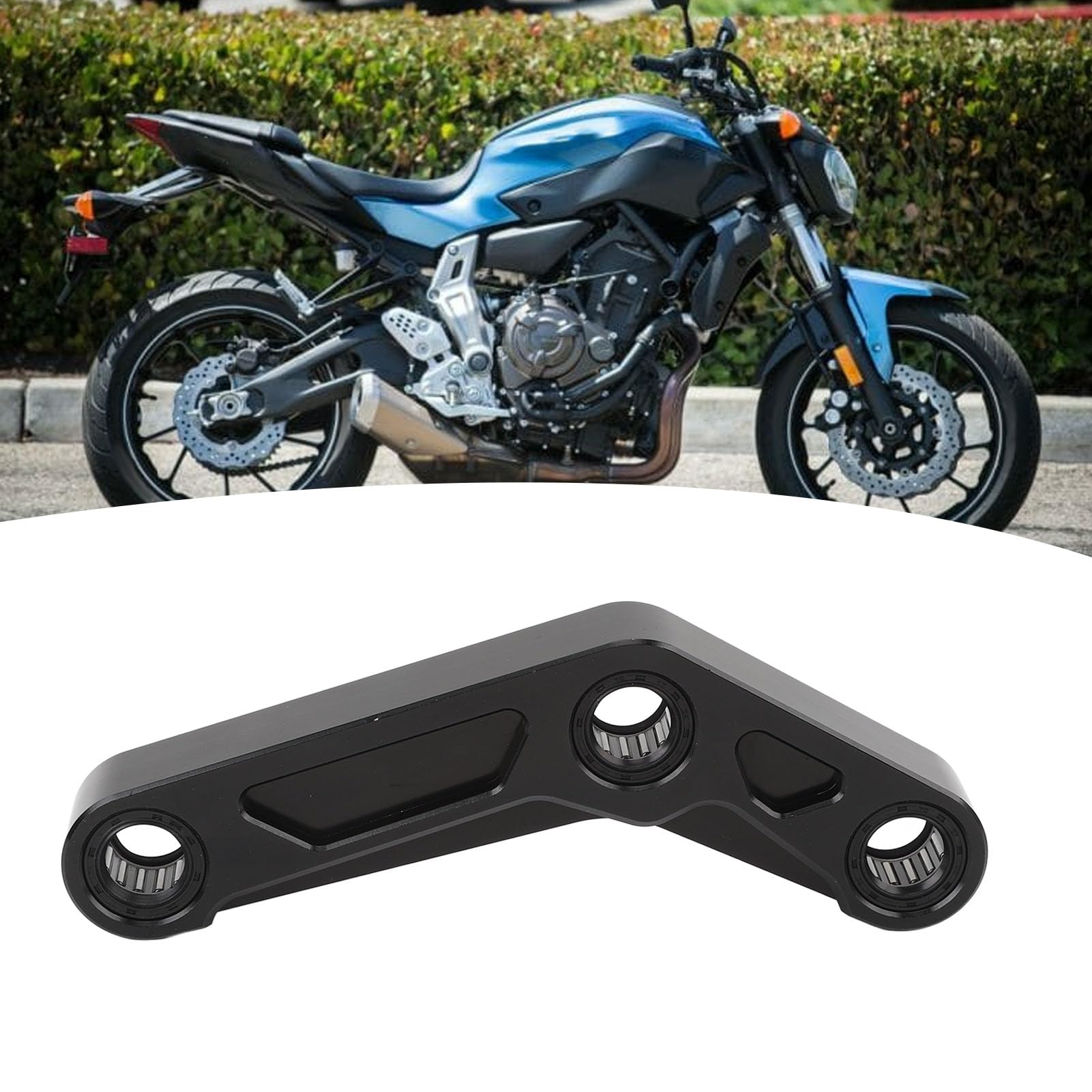 aqxreight Link di abbassamento posteriore in lega di metallo per moto, compatibile con MT07 YZF R7 2014 2024 ad alta velocità e stabilità (nero)