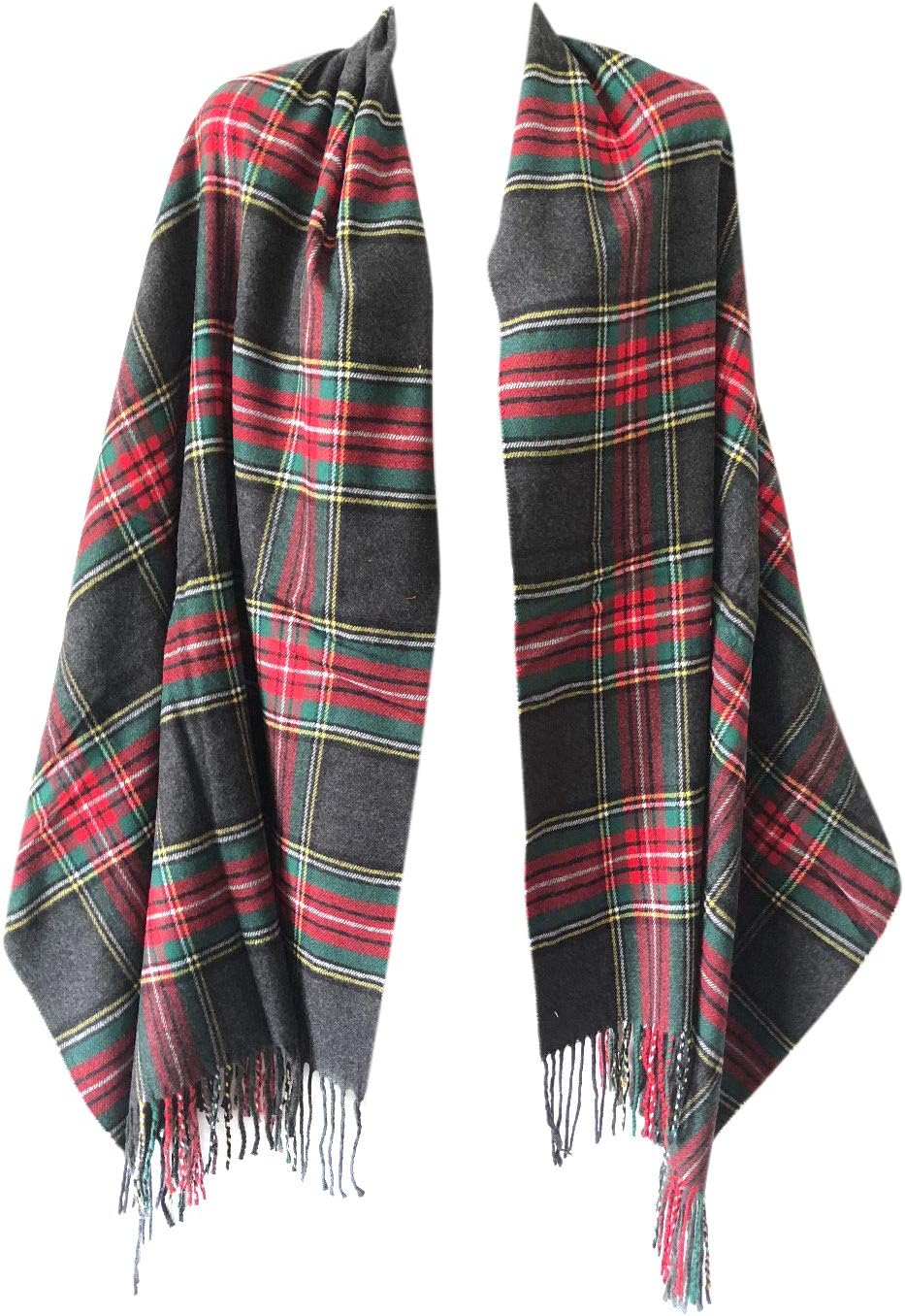 Women Oversized Scottish Clan Tartan Plaid Cashmere Feel Shawl Wrap Winter Scarf