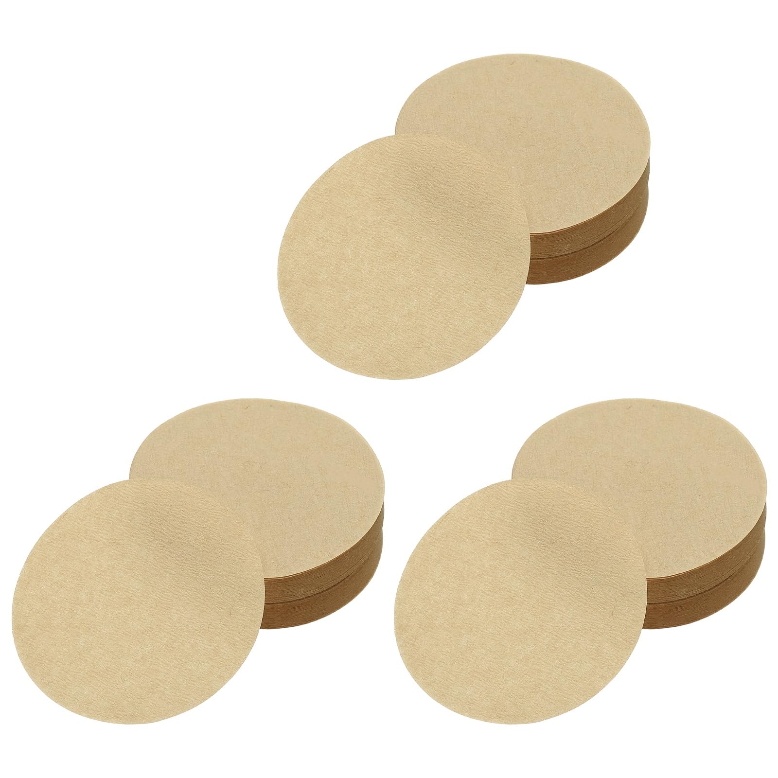sourcing map 300Pcs Coffee Filter Papers,62mm Disposable Round Paper Filter, Suitable with Home Office Use and Drip Coffee Maker, Wood Color