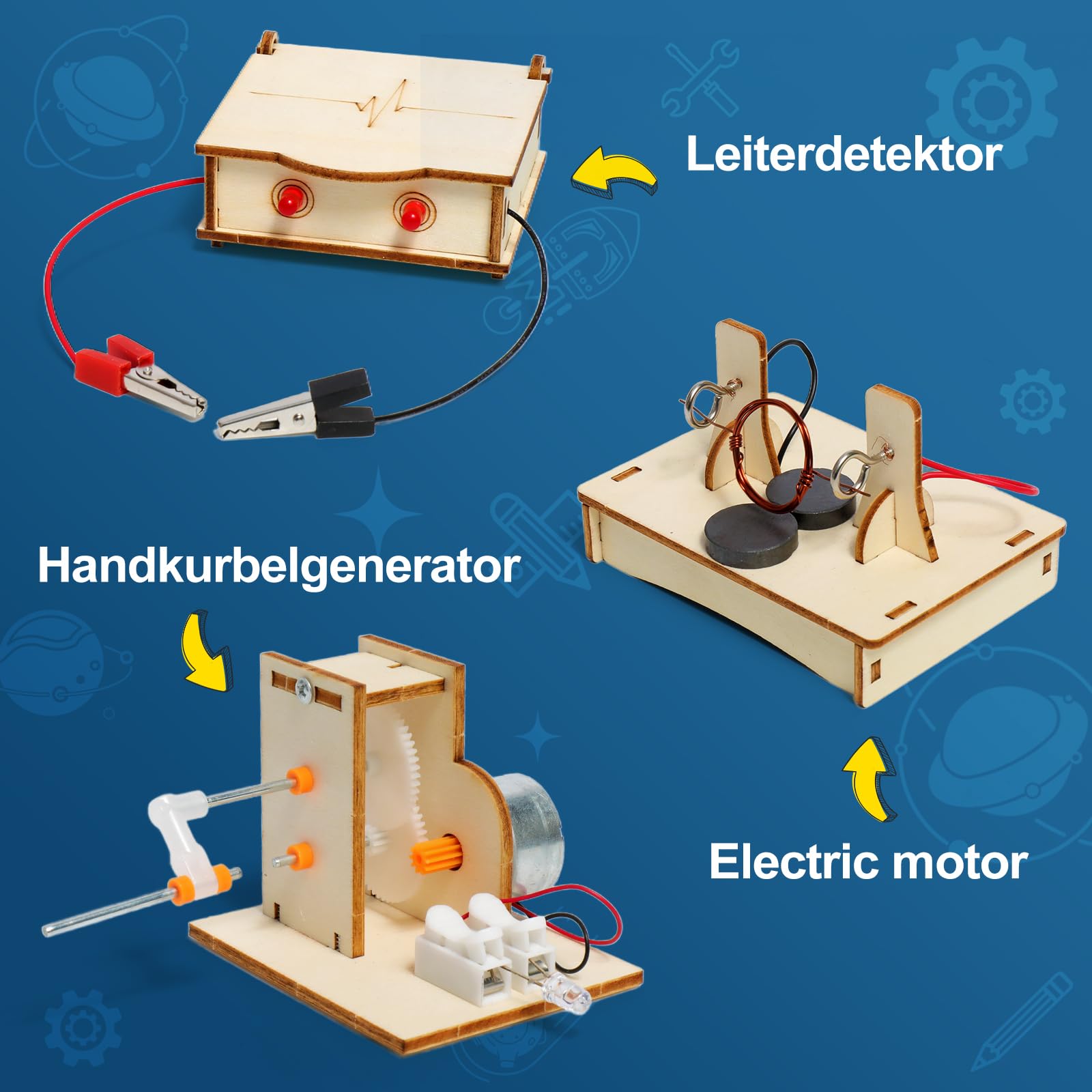 Experimente für Kinder ab 8 9 10 11 12 13 14, Elektronik Baukasten, Experimentierkasten, Elektro Baukasten für Kind, Holz Bausatz Kinder Spielzeug Geschenke ab 8 9 10 11 12 13 14 Jahre Jungen