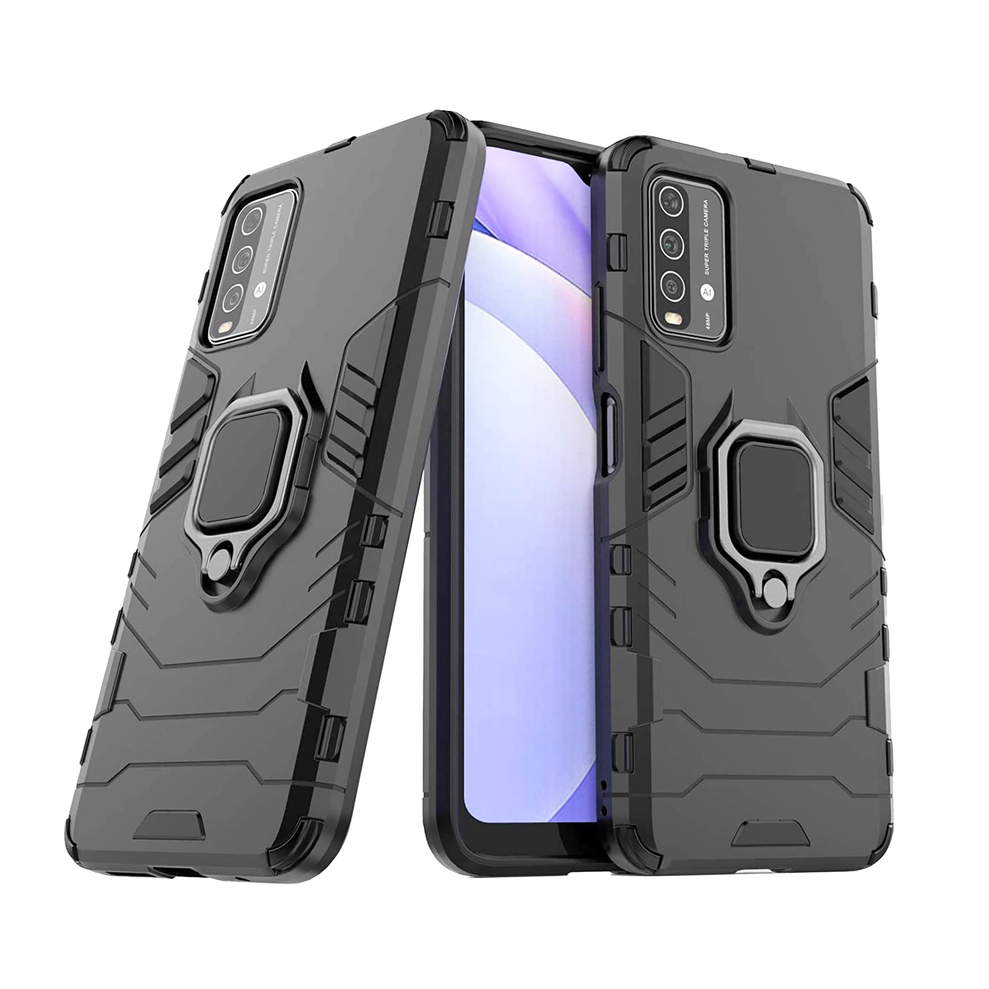 CEDO Rugged Redmi 9 Power/Poco M3 Defender Case | Rotating Ring Holder & Kickstand in-Built | Military Grade Armor | Bumper Back Cover (Black) (B08XB5SHBW) Amazon Price History, Amazon Price Tracker
