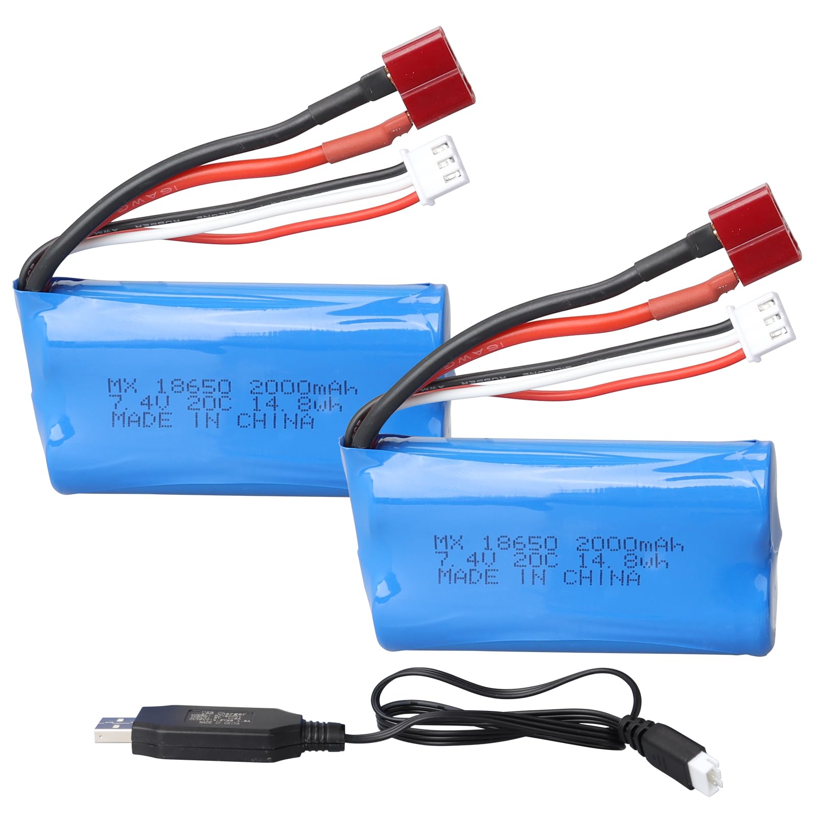Akumulator litowo-jonowy 7,4 V 2000 mAh 14,8 Wh 2S 20C T wtyczka żeńska do RC samochód terenowy