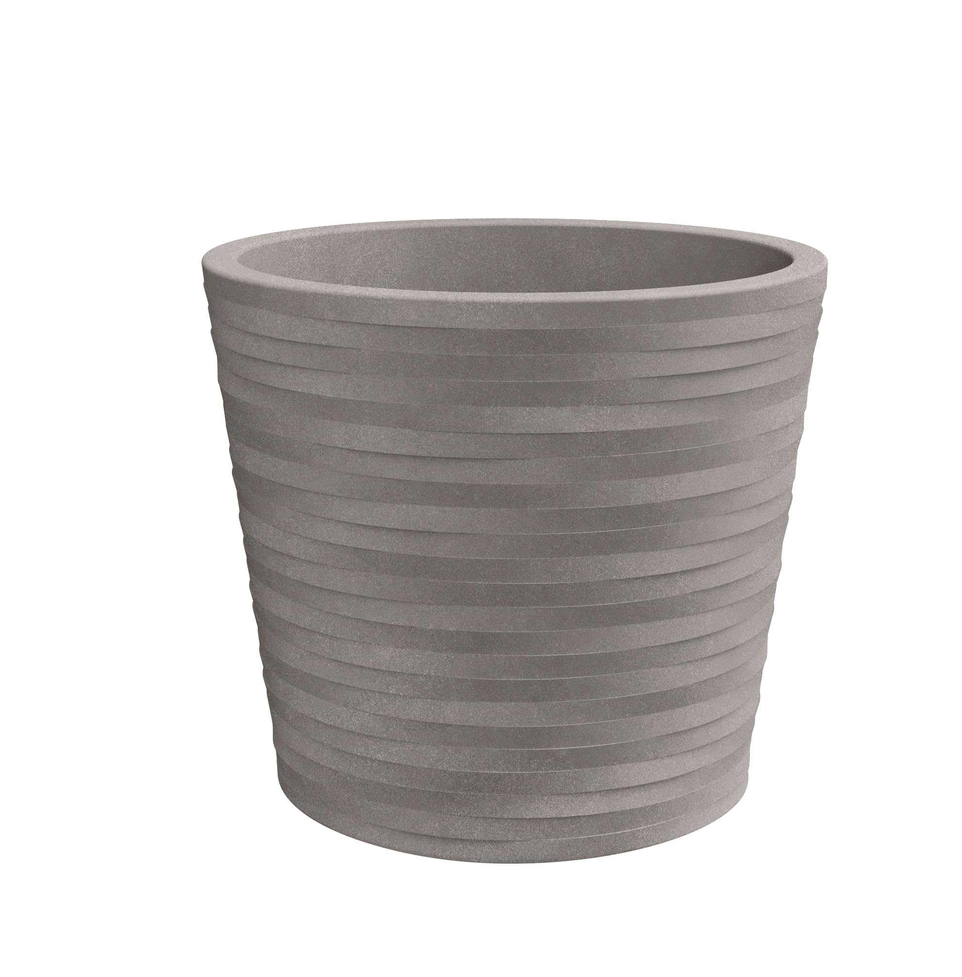NICOLI Pot cylindrique Hermers ELEGANCE, en résine, technique rotationnelle, pour intérieur et extérieur, diamètre 30 cm 40 fleur (Ø cm 40 cm, anthracite)