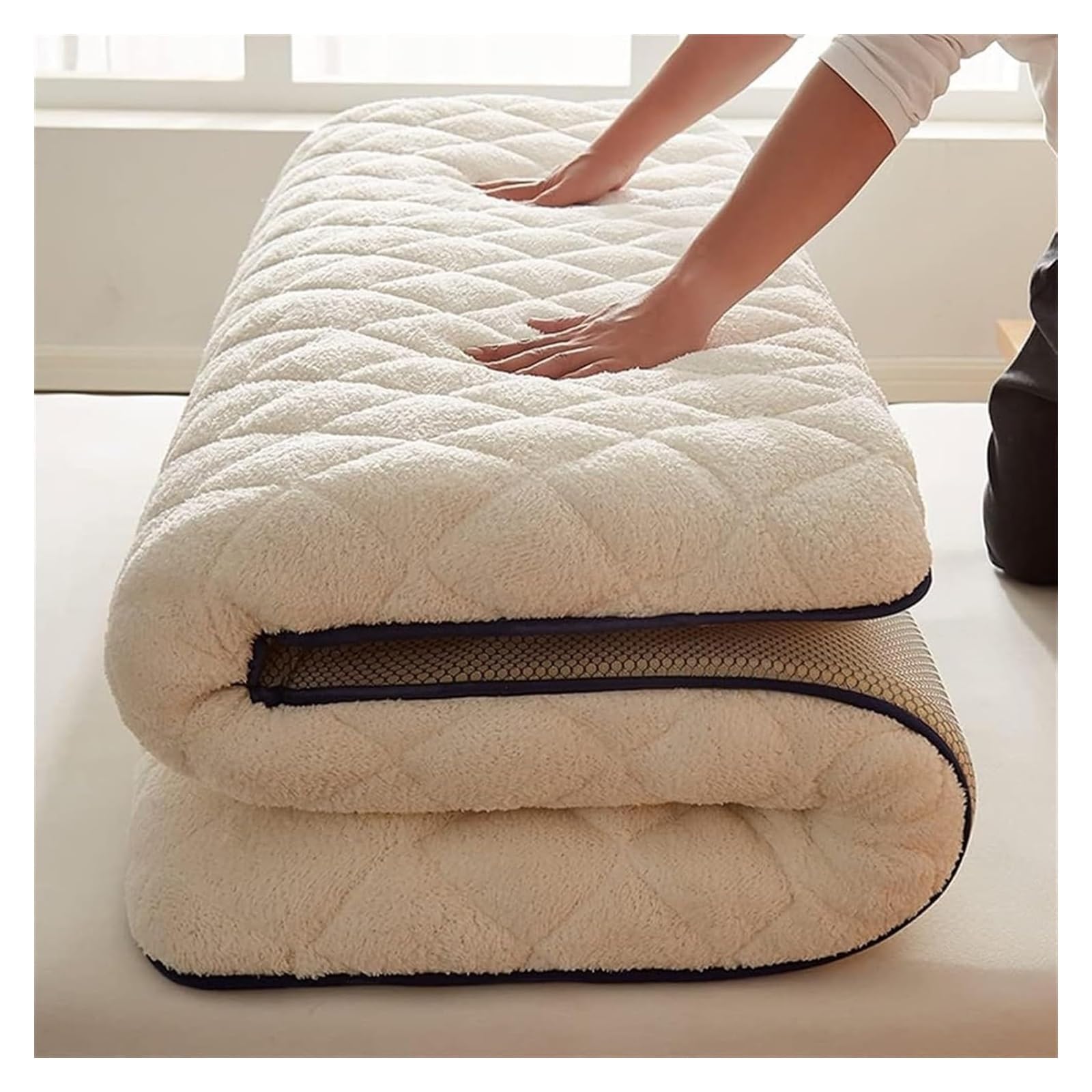 Japoński materac futon, składana przenośna podkładka do spania, oddychający materac kempingowy, zwijany materac podłogowy dla studentów, rozmiar 90 x 190 cm
