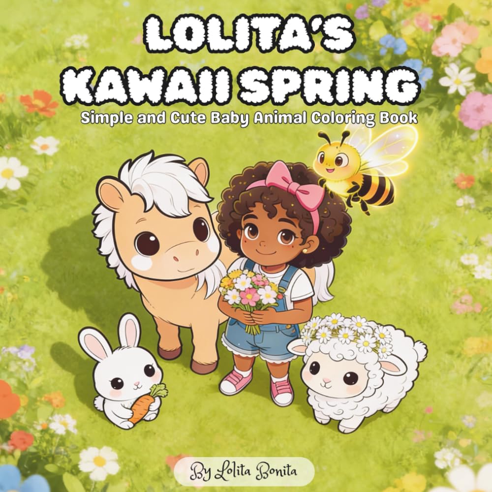Lolita's Kawaii Spring: Simple and Cute Baby Animals Coloring Book