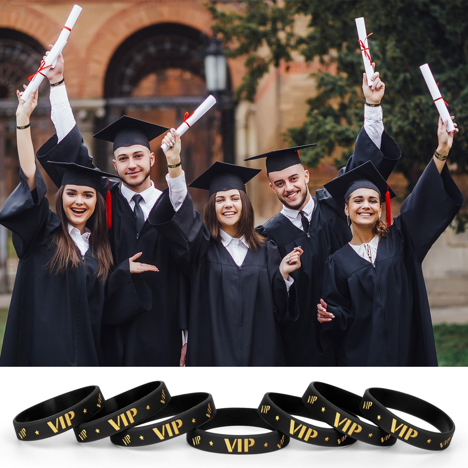 VIP Bracelets en silicone, 100/50/25 Pièces VIP Élastiques en Silicone Bracelets en caoutchouc élastique pour Sport Homme Femme Fête Réunion Rassemblement