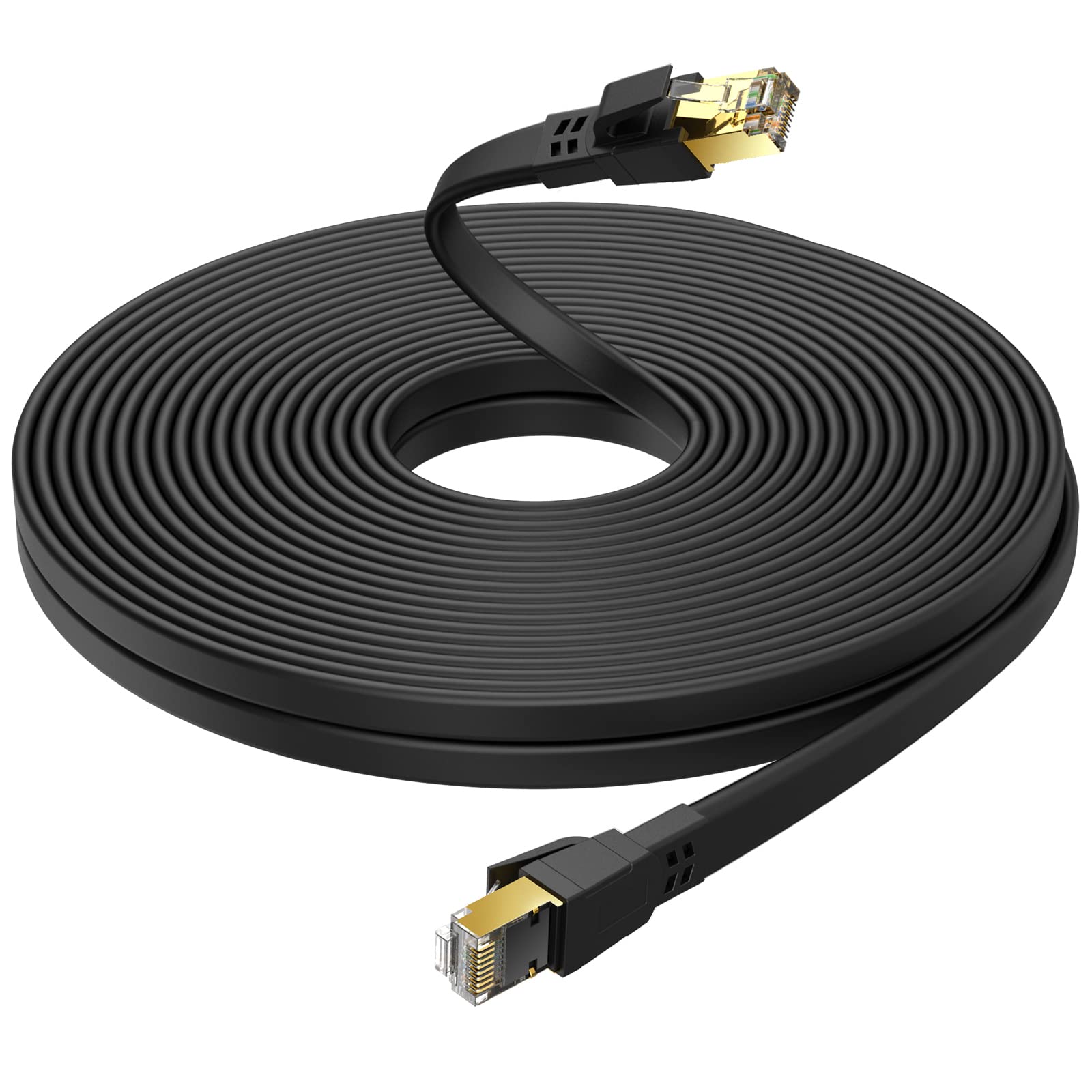 Ercielook Cavo Ethernet 15m, Cat 8 Cavo LAN schermato professionale, cavo di rete Cat8 ad alta velocità 40 Gbps e 2000Mhz per router/giochi/modem