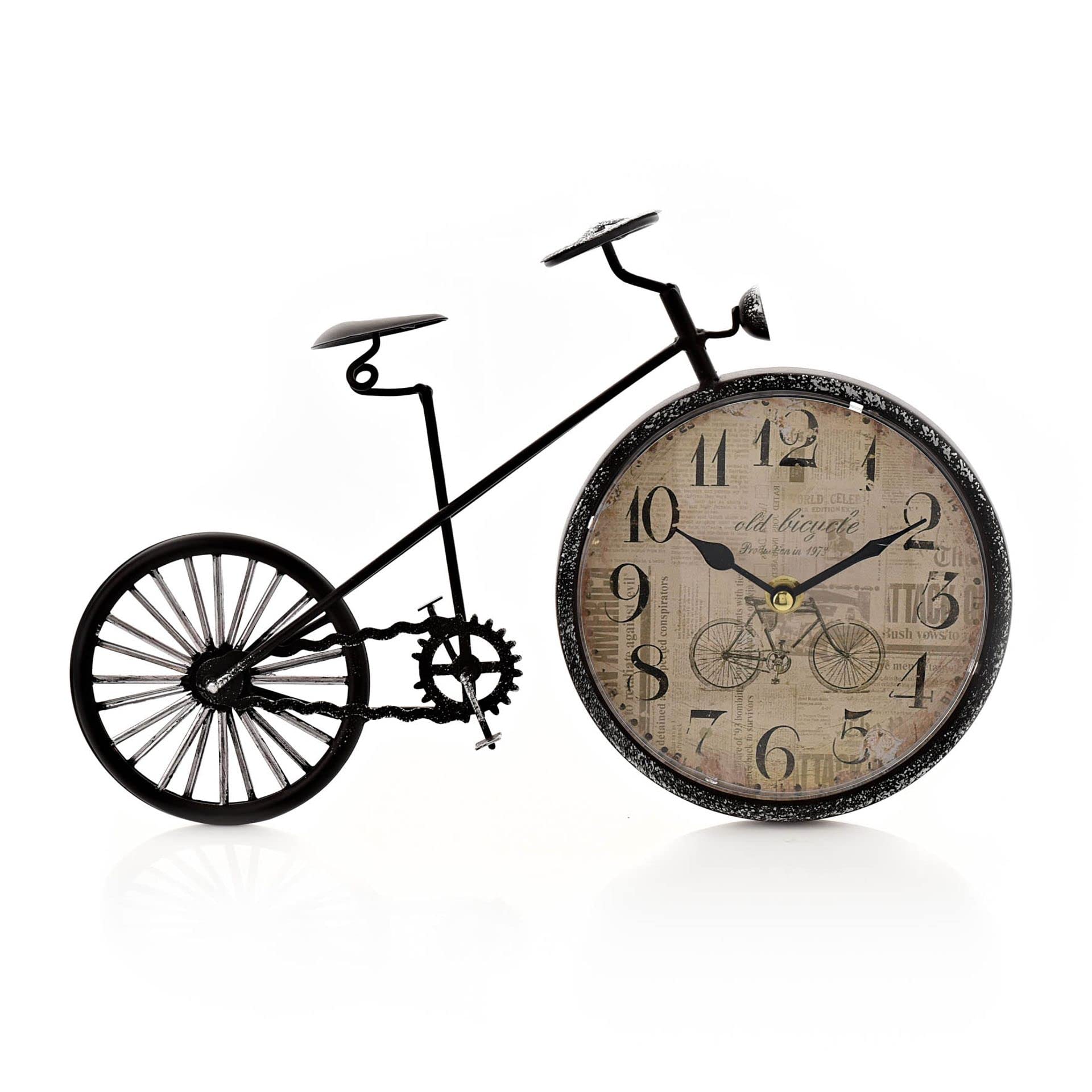 Widdop And Co Black Hometime Mantel Clock - Penny Farthing