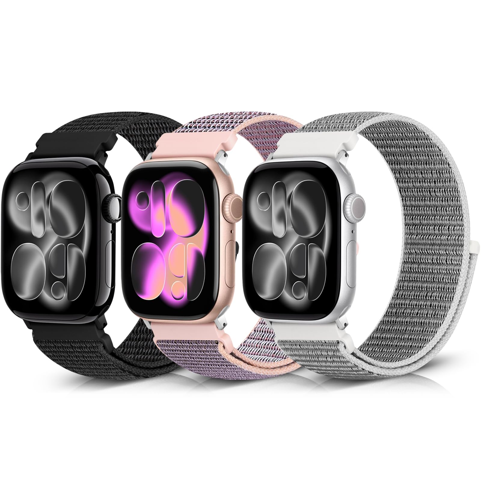 Bcuckood Nylon Sport Bands Compatible with Apple Watch Band 49mm 45mm 46mm 44mm 42mm 41mm 40mm 38mm Women Men, Adjustable Solo Loop Bands for iWatch