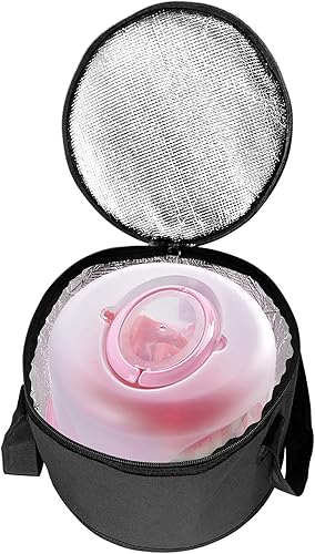 Miniatura 5 de Paquete de 2 cazuelas térmicas redondas aisladas de gran tamaño de 11 x 7 pulgadas, bolsa enfriadora de almuerzo aislada reutilizable, portador de