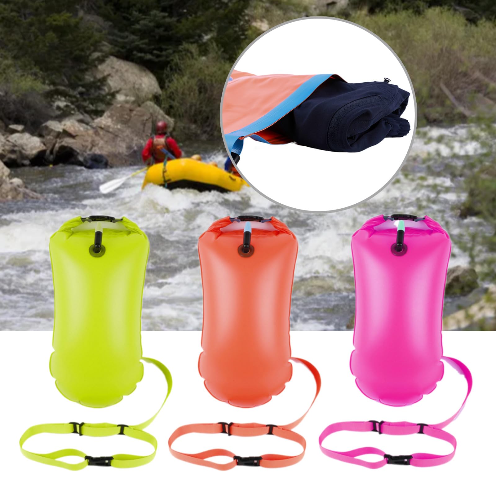 Kangnice Swim Buoys Dry Bag Swimming Towing Float Dry Bag Inflatable Dry Bag For Water Swimming Float