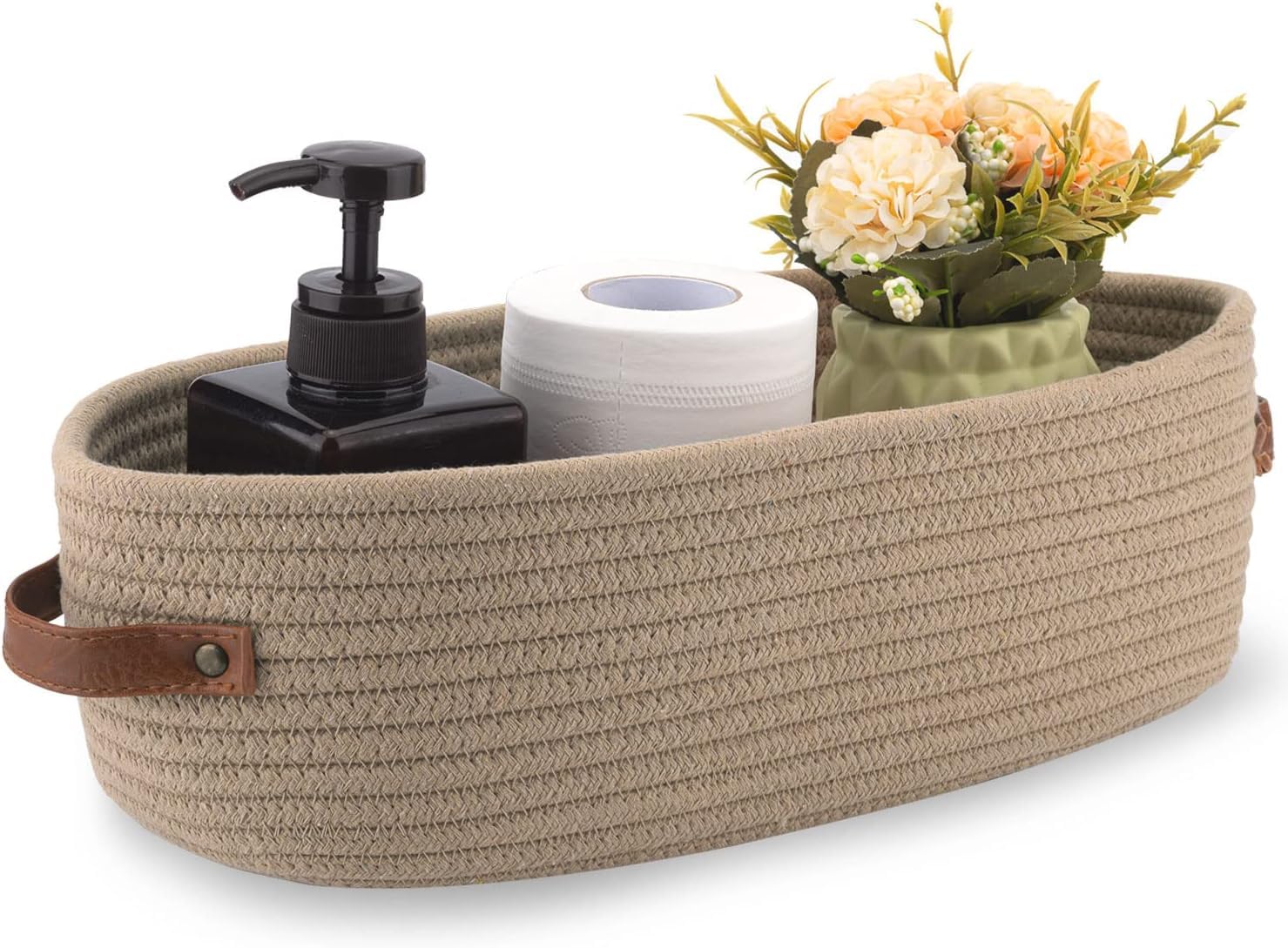 ALLURING HOMES Jute Cotton Storage Gift Basket, Key Storage Shelf for Closet, Packing, Wedding kitchen basket,Organizer Box Jute Basket Handwoven Eco-Friendly Basket Bins Organizer (SLF25)-image-30