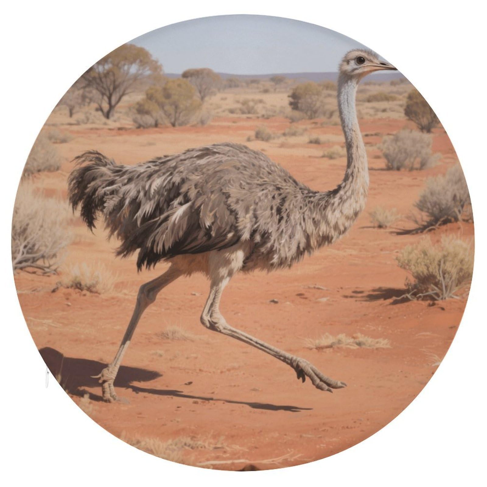 Emus Okrągła poduszka do biegania, z dodatkiem pianki z pamięcią kształtu, poduszka na krzesło, pokrowiec poliestrowy z zamkiem błyskawicznym, poduszka do siedzenia na łóżko, sofę, krzesło