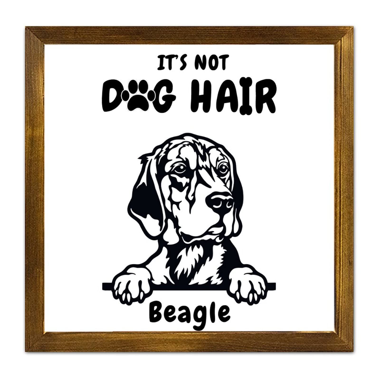Plaque en bois It's Not Dog Hair encadrée pour camoufler les poils par l'humour