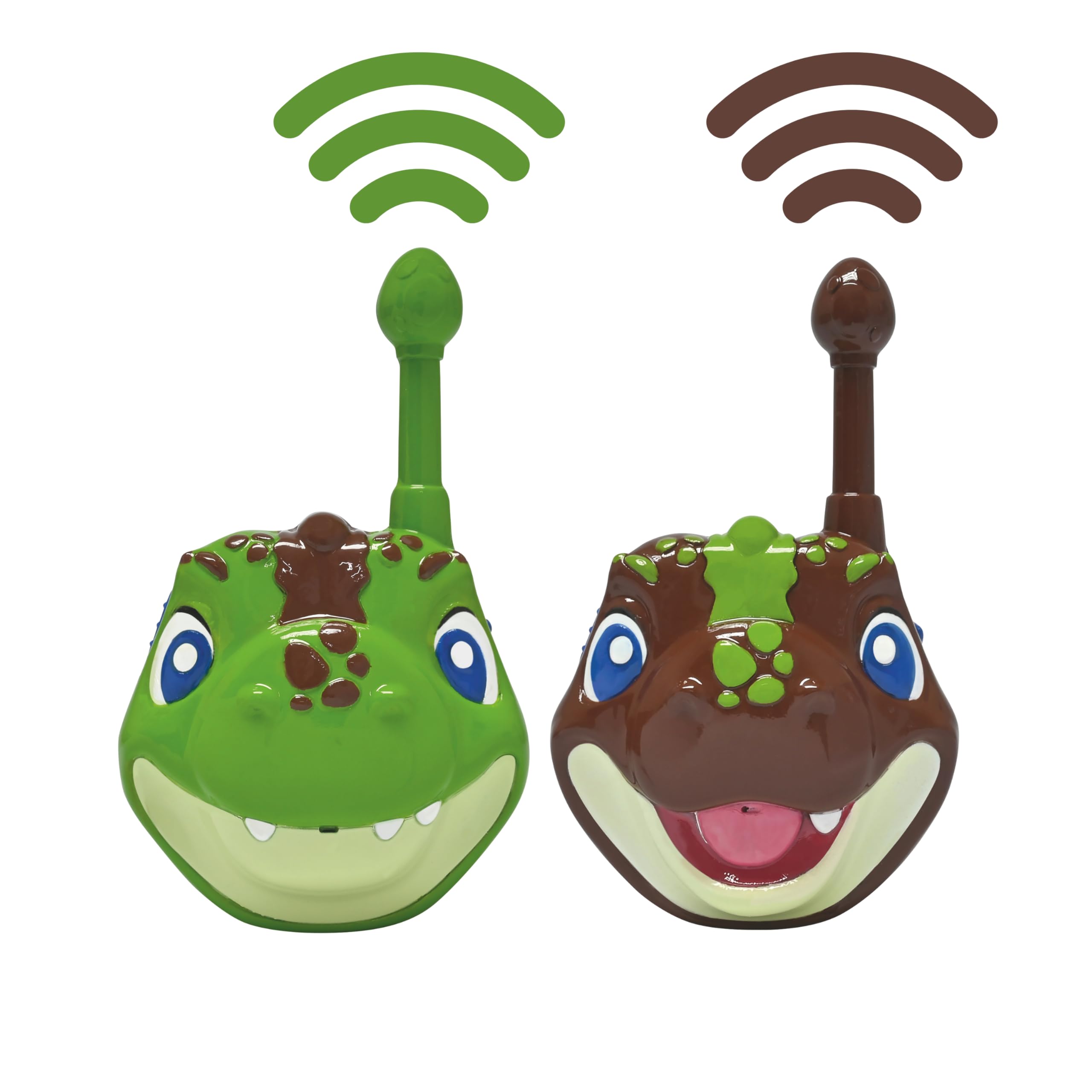 Lexibook, Dinosaur, Dinosaur 3D walkie-talkies, 500m Range, 2 Communication Channels, Belt Clip, Grey/Brown, TW18DINO