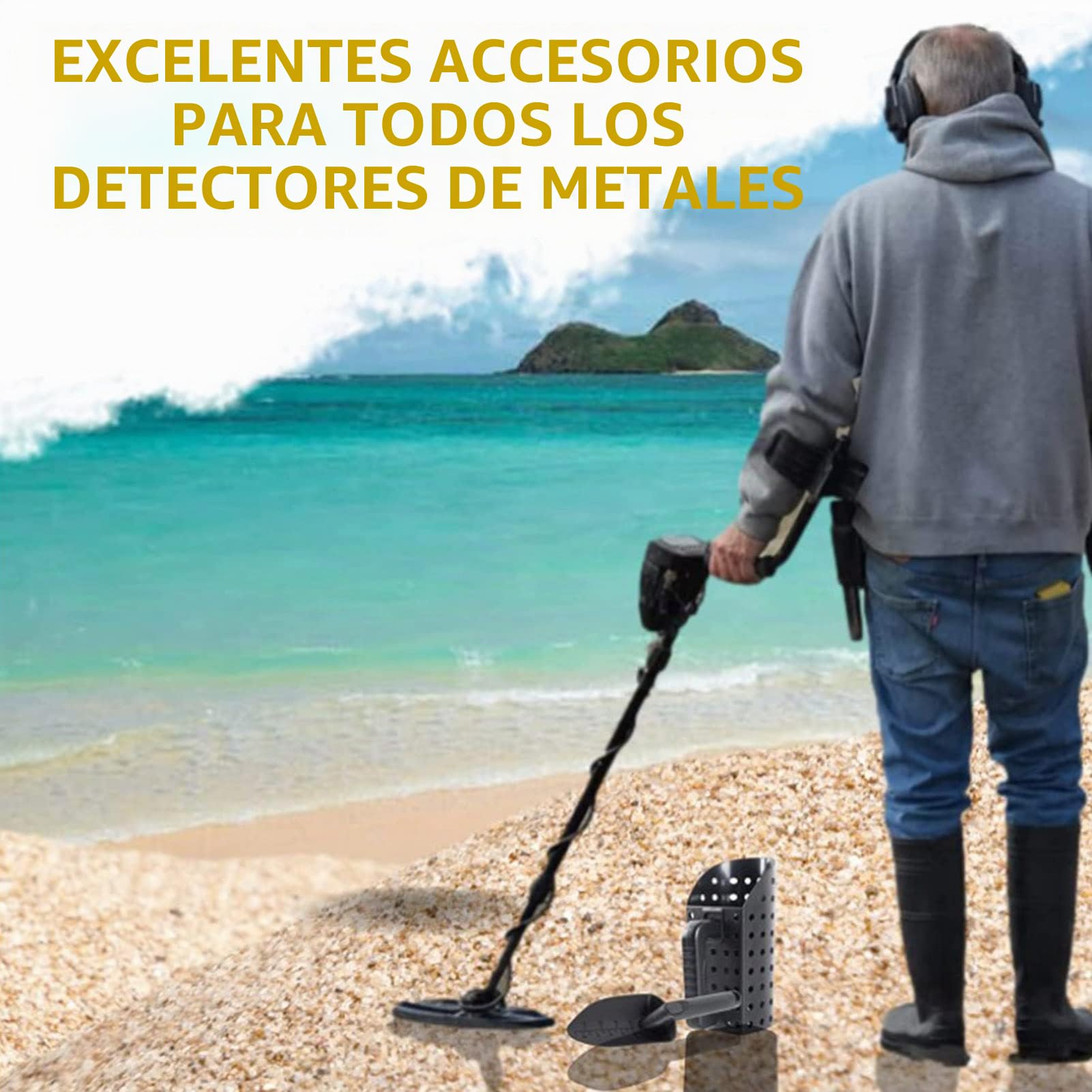 Juego de Pala de con Detector de Metales, Pala de para Detecci¨®n de Metales y Excavaci¨®n de Agujeros Poco Profundos con Palas ¨®micas y Palas de con