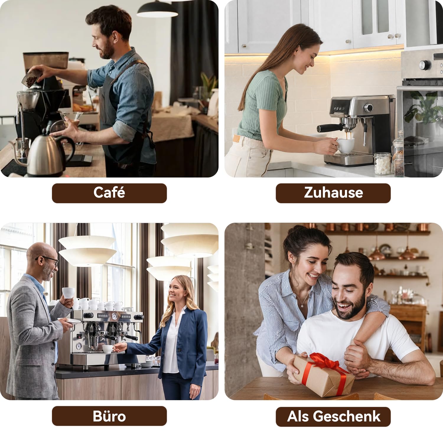 51mm Espresso Zubehör Set, 2-in-1 Tamper und Kaffee Distributor, WDT Tool, Dosiertrichter und Puck Screen, kompatibel mit De’Longhi 51 mm Siebträgern, Barista Zubehör