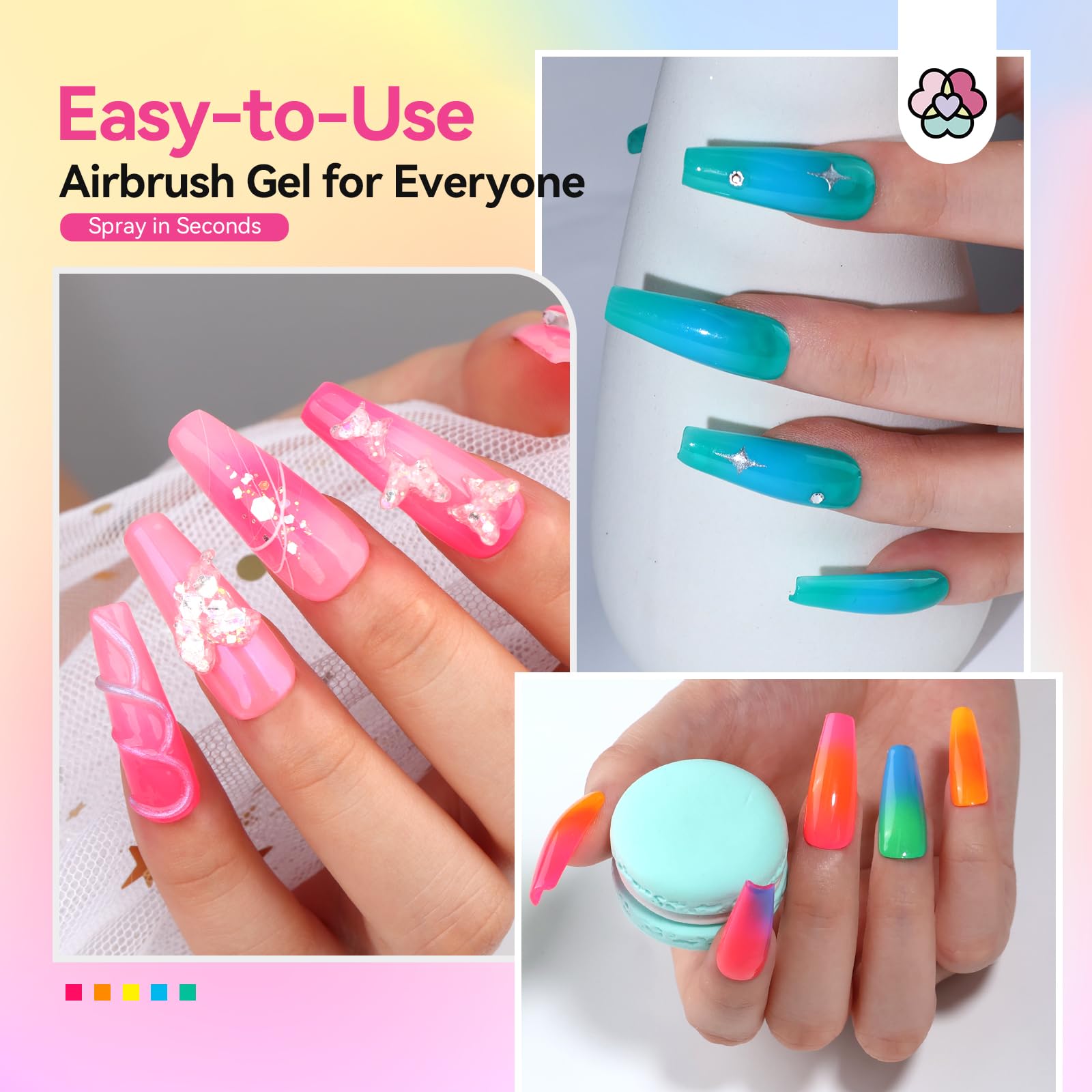 SAVILAND Airbrush Gel Nail Polish, HEMA & Acetone Free, 20ml