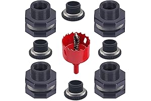 4-Piece Bulkhead Fitting Kit for 1/2" Barrels and Pools