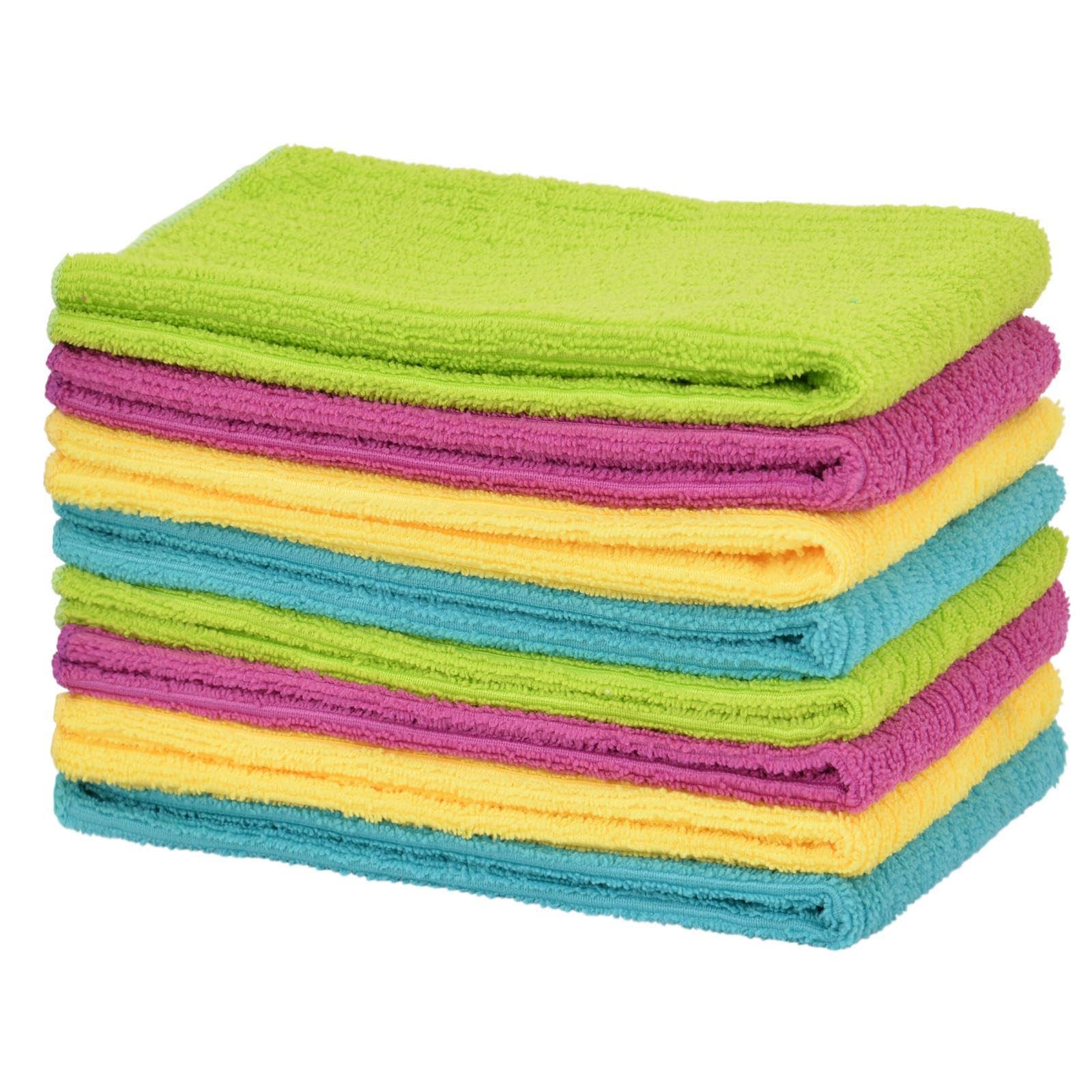 Adore 12 Microfibre Multi Purpose Utility Cloths Towels Assorted Colours
