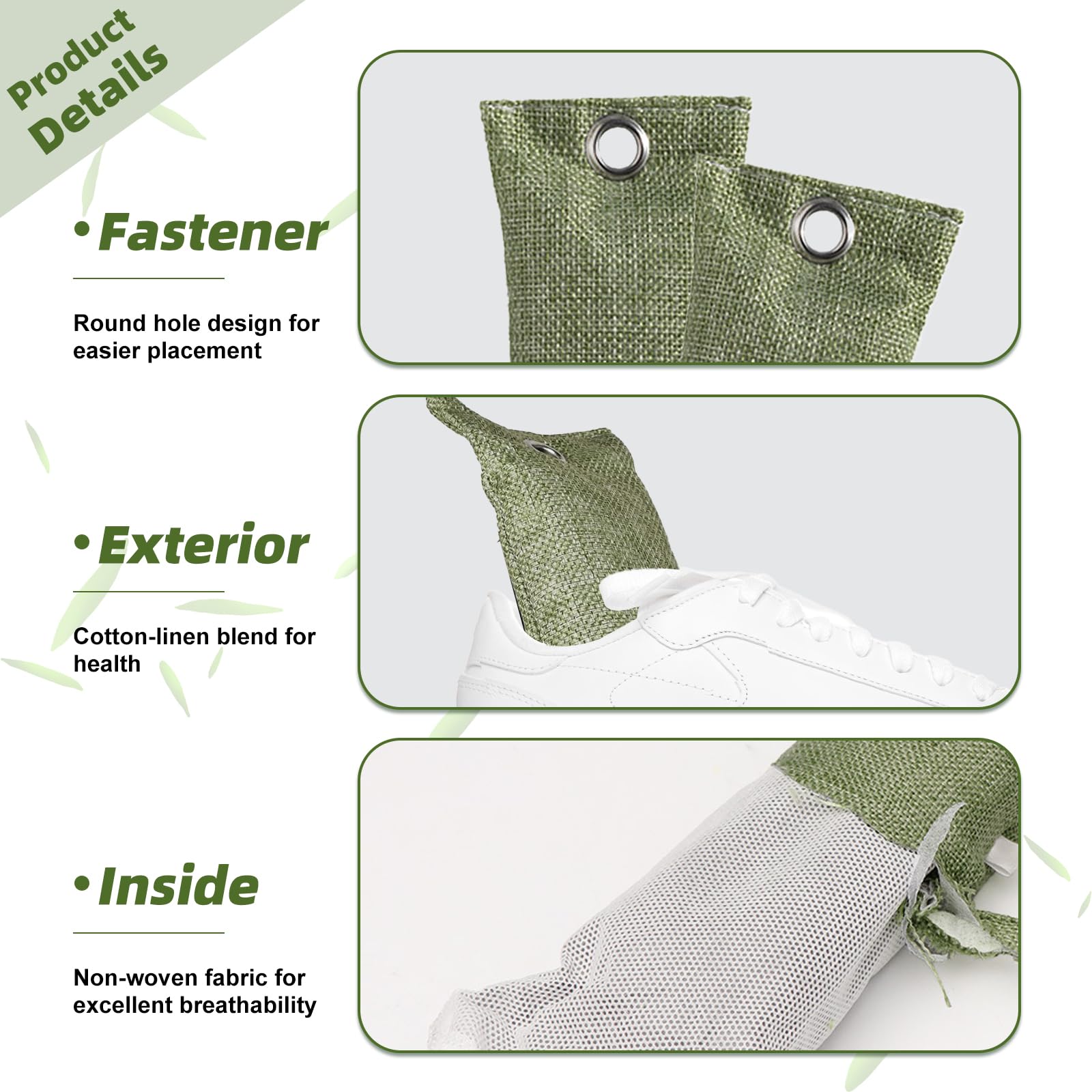4 unidades de carbón activado granulado para zapatos, eliminador de olores, bolsa de limpieza de aire de carbón de bambú, bolsa de carbón activado, protección contra moho, adecuado para