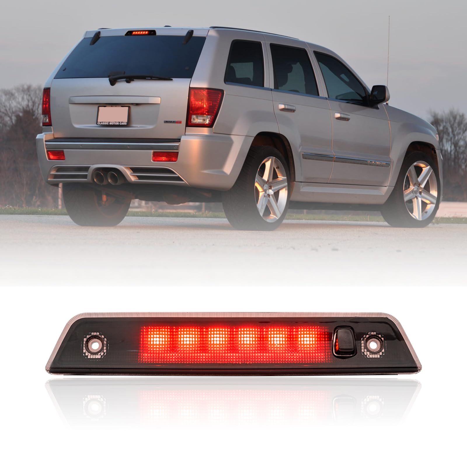 1 szt. LED wysokiego poziomu 3. światło hamowania kompatybilne z 2005-2010 J.eep Grand Cherokee WH CHMSL tylne środkowe wysokie mocowanie trzecie światło stopu