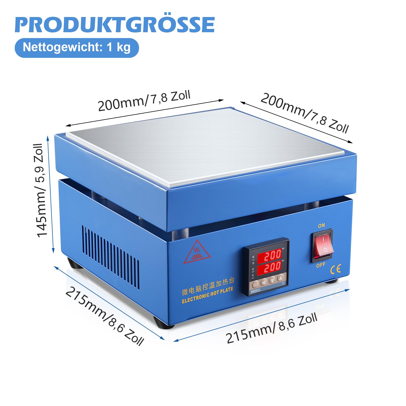 Lötstation 850 W 220 V LED Mikrocomputer Elektrische Vorheizung 200 x 200 mm EU Plug