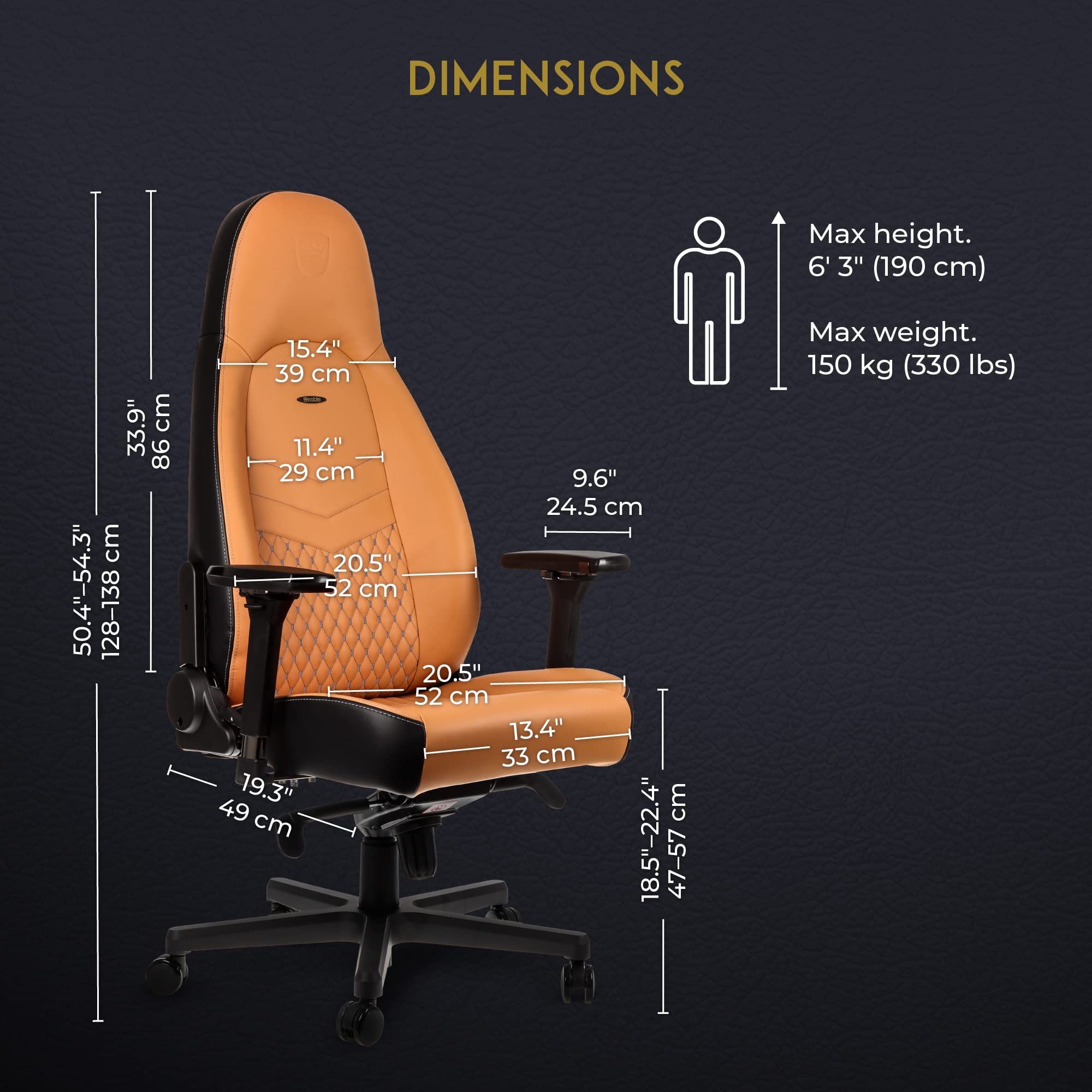 noblechairs Icon TX - Sedia da gioco, in tessuto, poltrona da ufficio, ergonomica, 150 kg, sedia da gioco, poltrona girevole, tessuto tessile, cuscino incluso, colore: antracite