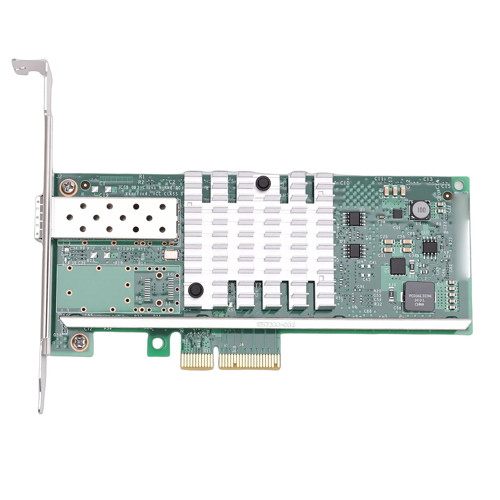 Cocoarm Scheda di Rete SFP+ da 10 Gb Adattatore Ethernet PCI E X4, Controller PCB 82599EN, Porta Singola 10 Gbps, Offload Checksum, Basso Consumo, per Server Data Center Virtualizzazione
