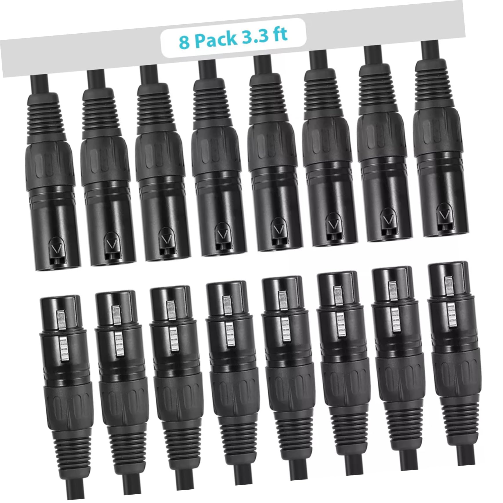 SHOWERORO Cavi Per Illuminazione Da Palco 3 Fili Per Da Palco in Metallo E Plastica Lunghezza 1 M Nero