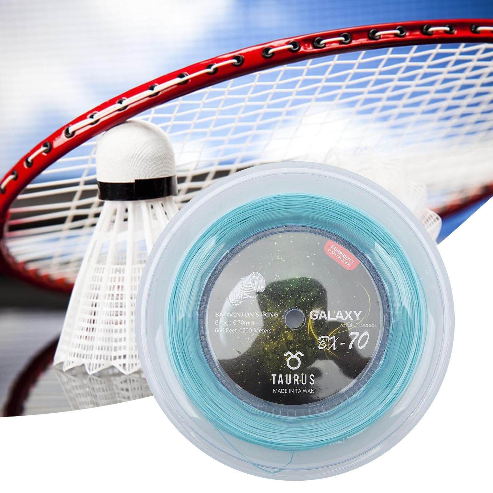 Corde De Badminton À Grand Disque Constellation Series BX70 – 200 M / 656 Pieds, Corde D'entraînement Haute Élasticité De 0,7 Mm | Remplacement Durable Des Cordes De Raquette Pour Les Débutants, Les A
