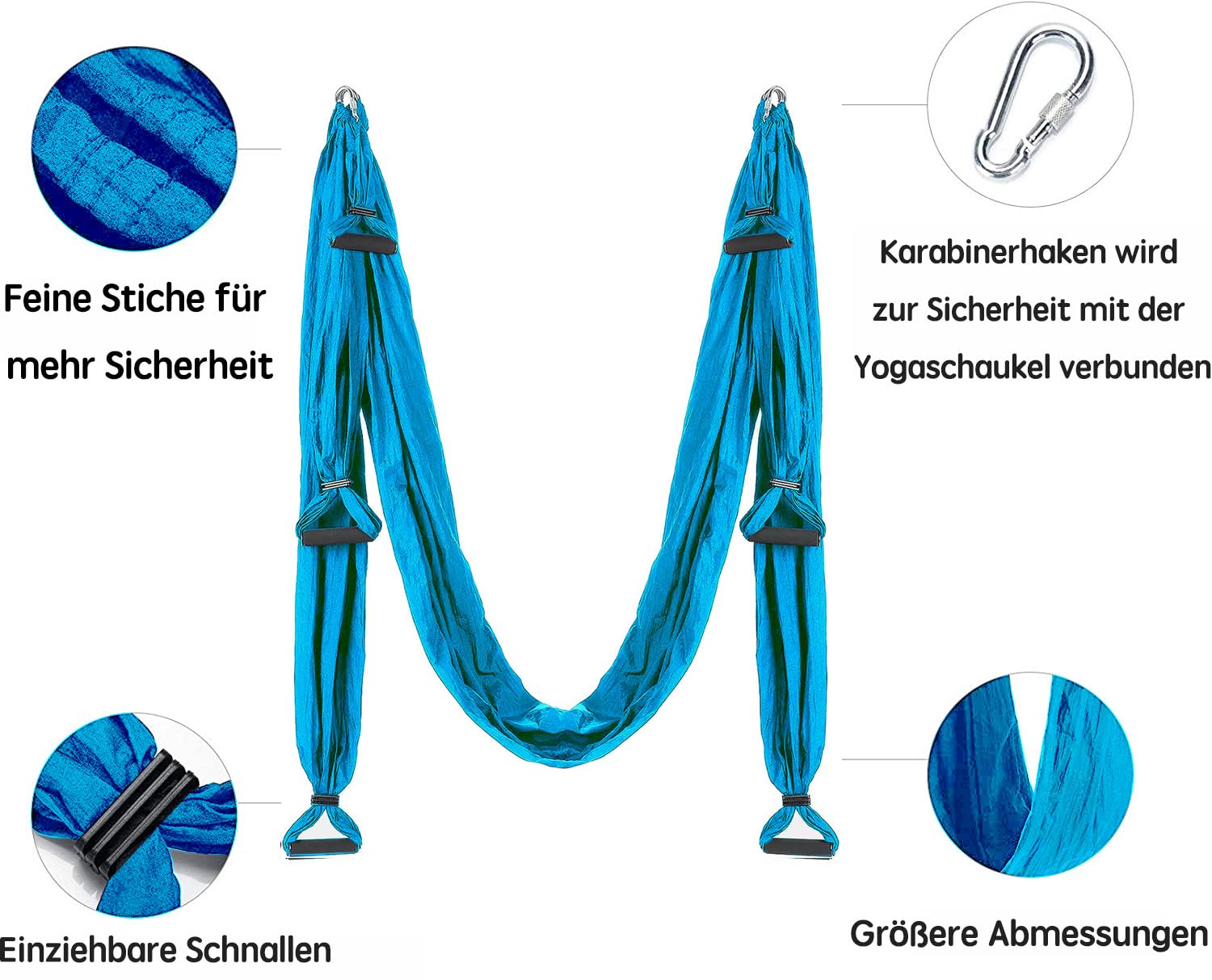 Aerial asciugamano da yoga incluso 2 estensioni cinghia e soffitto kit di montaggio Aerial Yoga Towel Sensory Swing
