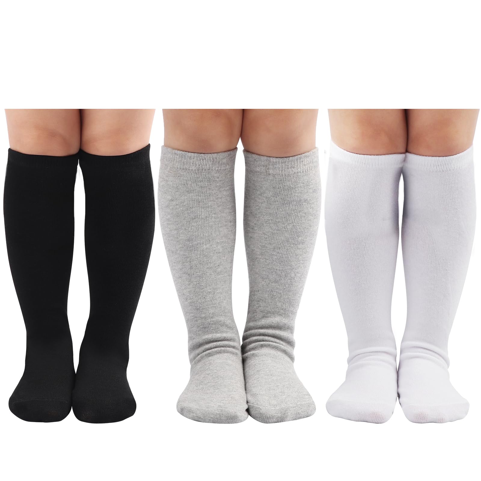 DRESHOW Niños Calcetines de Fútbol del niño a Rayas Hasta la Rodilla Calcetines de Algodón Uniforme Deportivo Largo Tubo de Calcetines para Niños Niñas