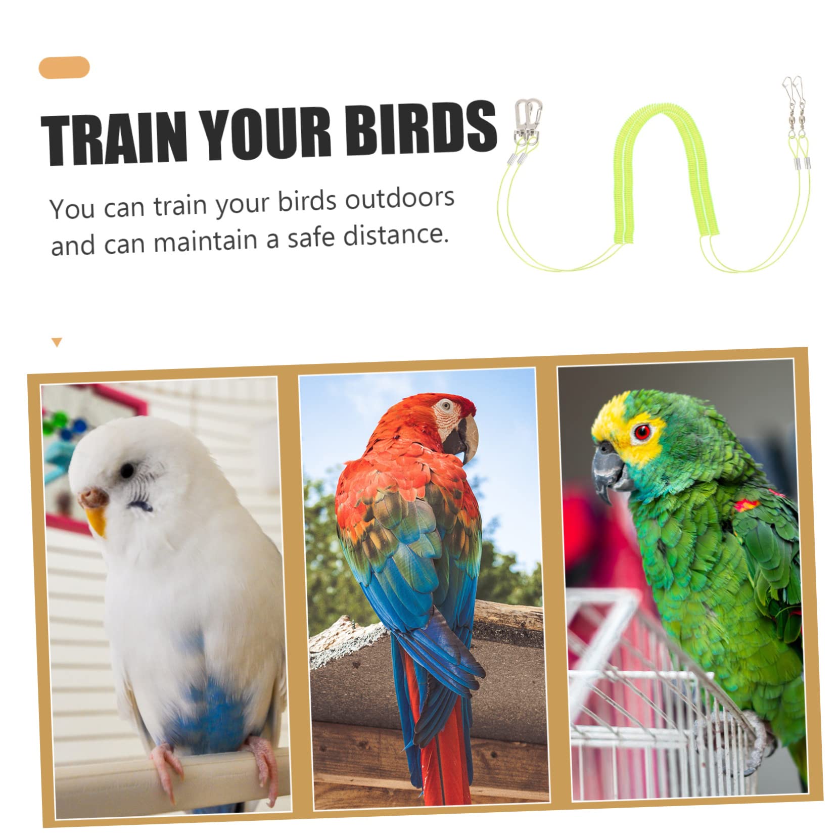Levemolo Bird Training Supplies 2pcs Parrot Harness Leash Lightweight Bird Ankle Leash Steel Plastic for Outdoor Flying and Nature Release