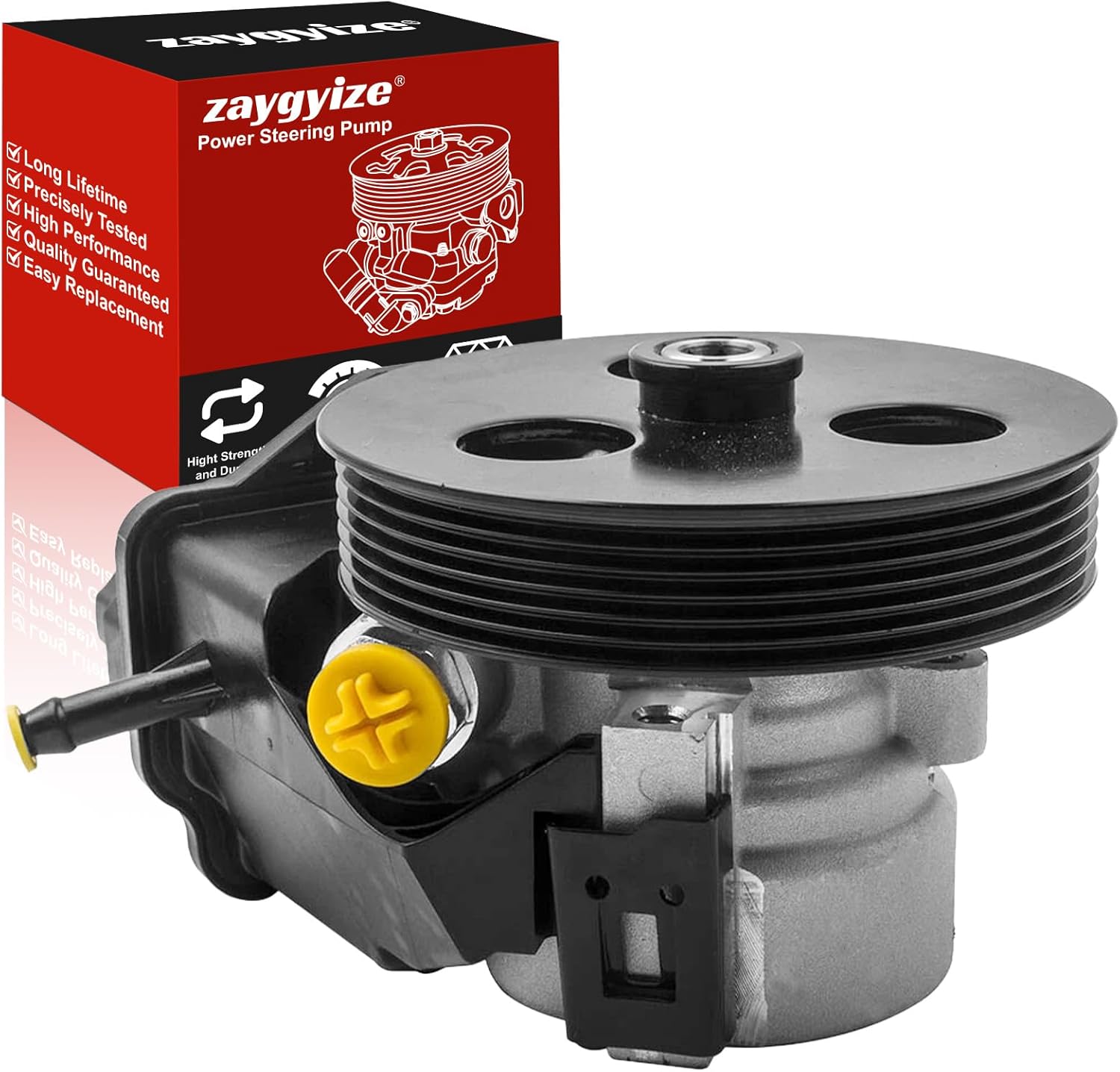 20-69989 Power Steering Pump with Pulley Compatible with 2006-2011 for Chevy Impala, 2006-2007 for Chevy Monte Carlo Power Assist Pump Replace # 88964571