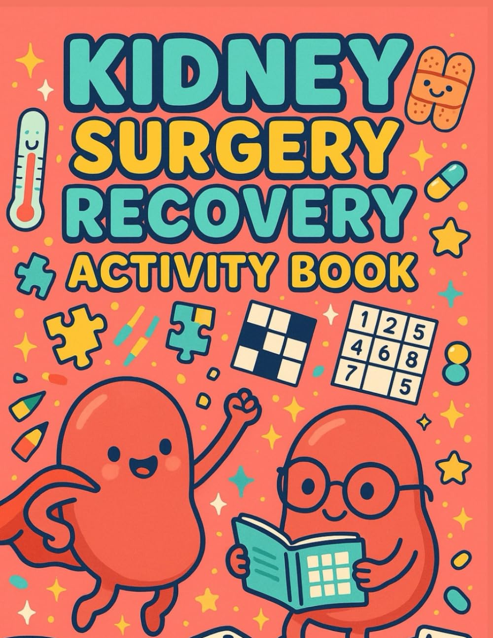 Kidney Surgery Recovery Activity Book: With Coloring Pages and Engaging Puzzles For Kidney Surgery and Dialysis Patients For Mood Lifting and Stress Relief