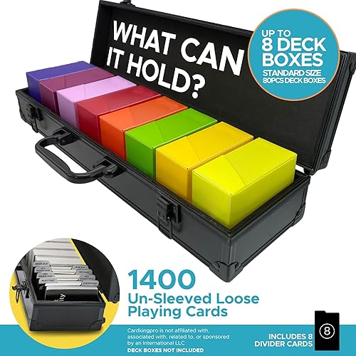 Miniatura 4 de Estuche de Cartas de Juego Compatible con Magic The Gathering, Yugioh y otros Juegos de Cartas Incluye 8 separadores Capacidad para 1400 cartas